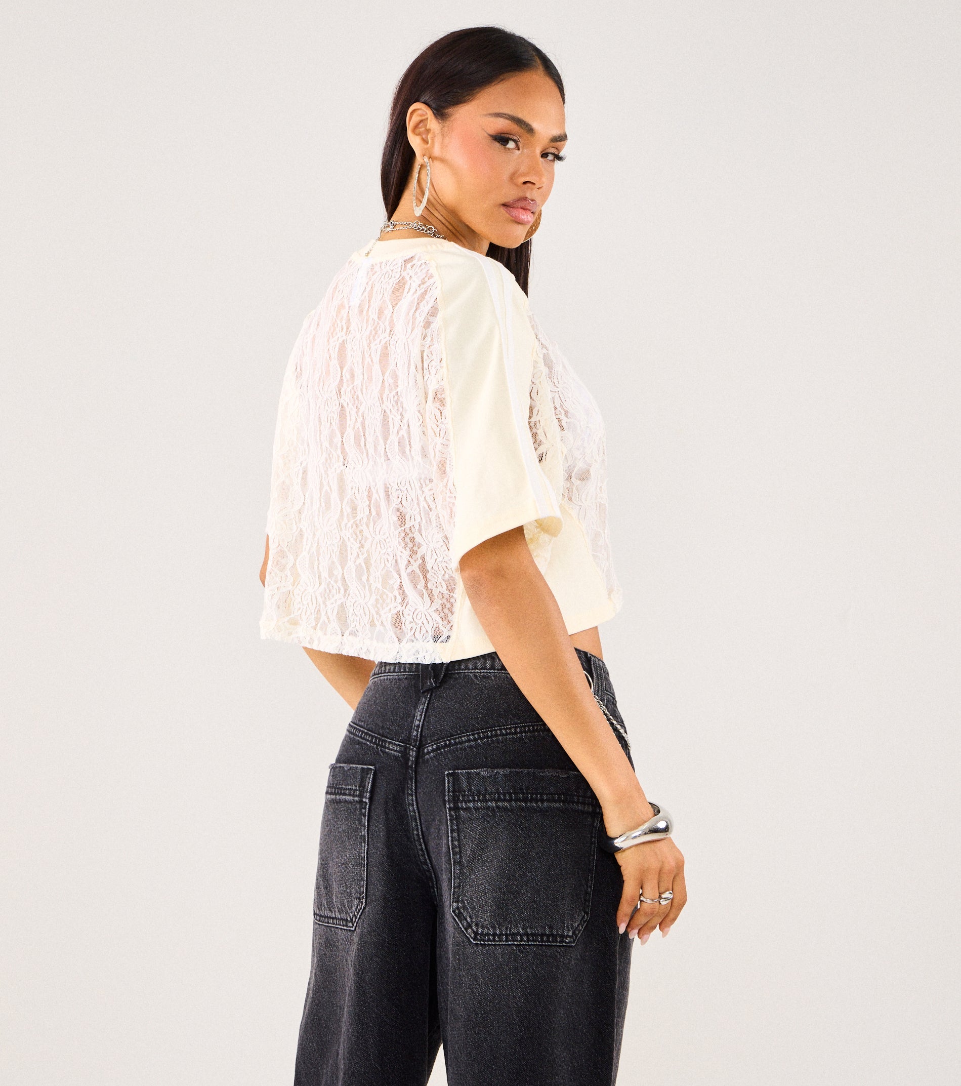 Varsity Crush Lace Jersey Top