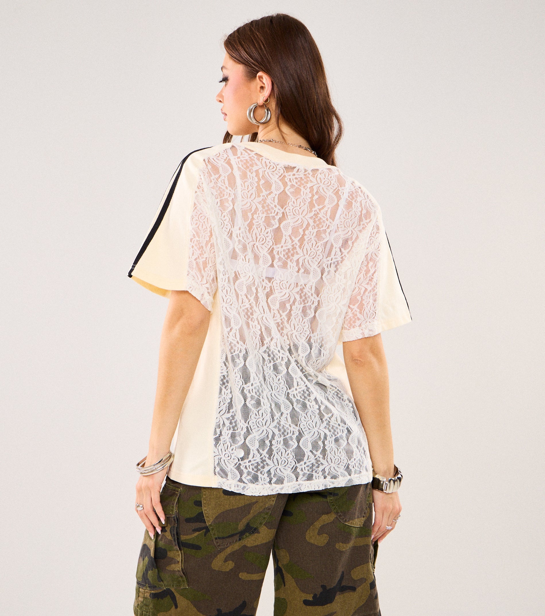 Sweet Talk Sheer Lace Jersey Top
