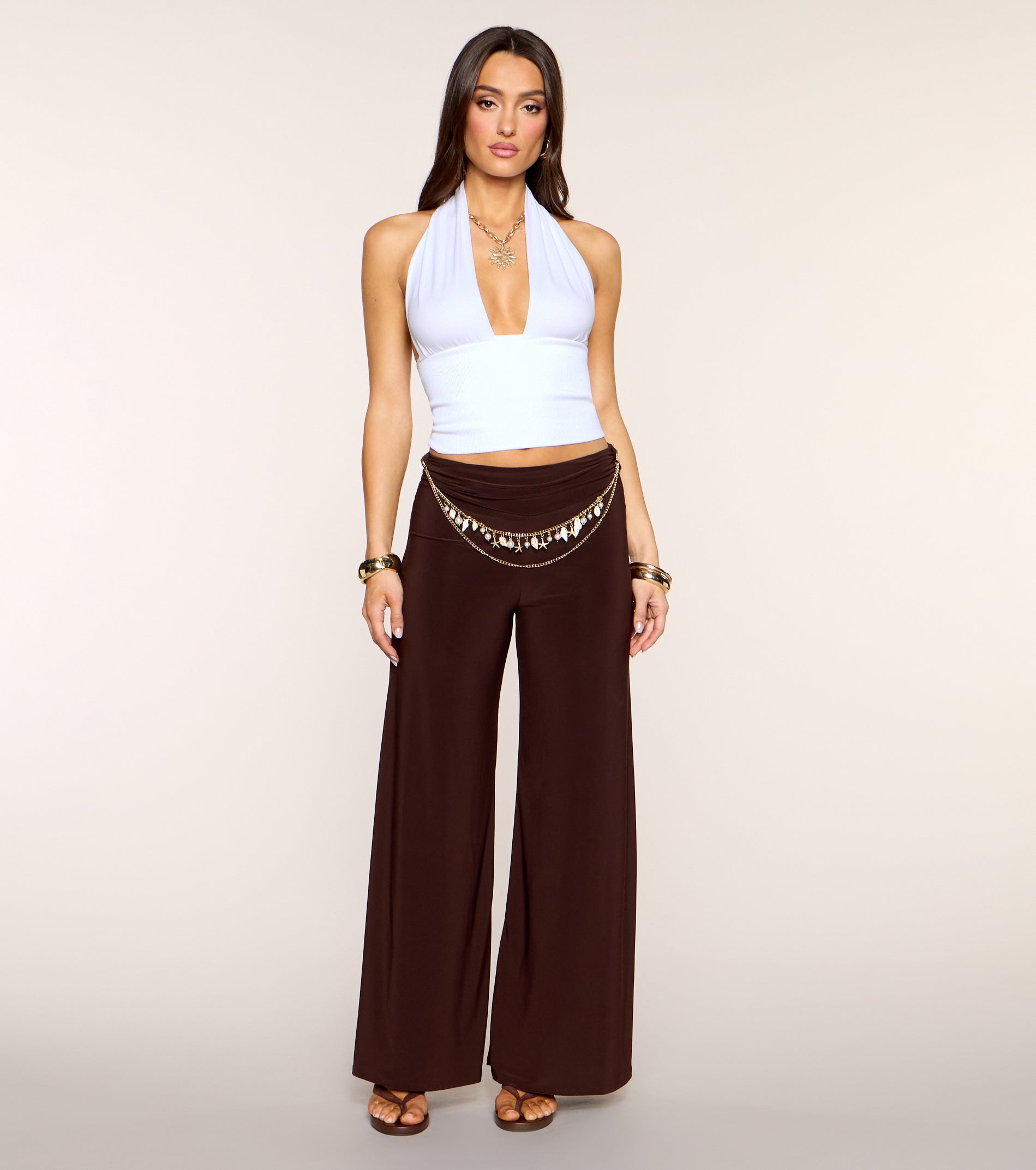 Low Key Icon Rib Knit Halter Crop Top