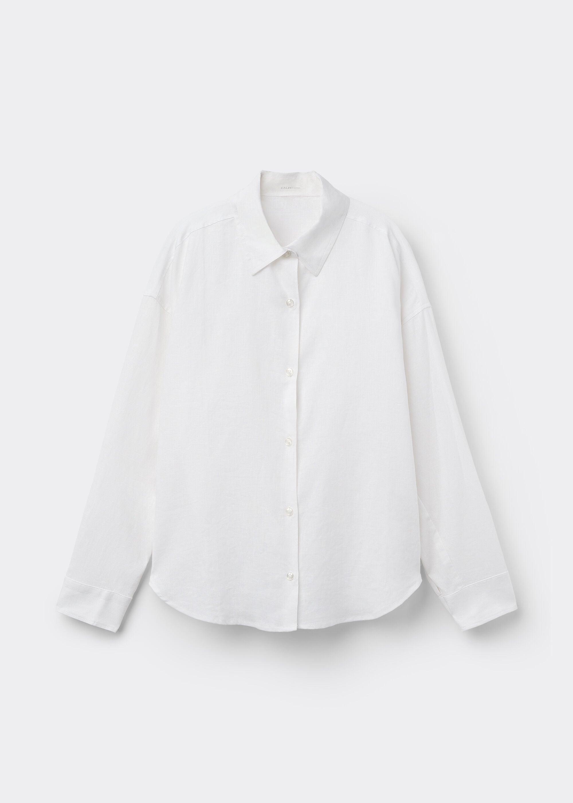 Cropped Linen and Viscose Shirt