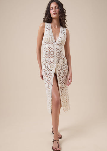 Crocheted Maxi Gilet