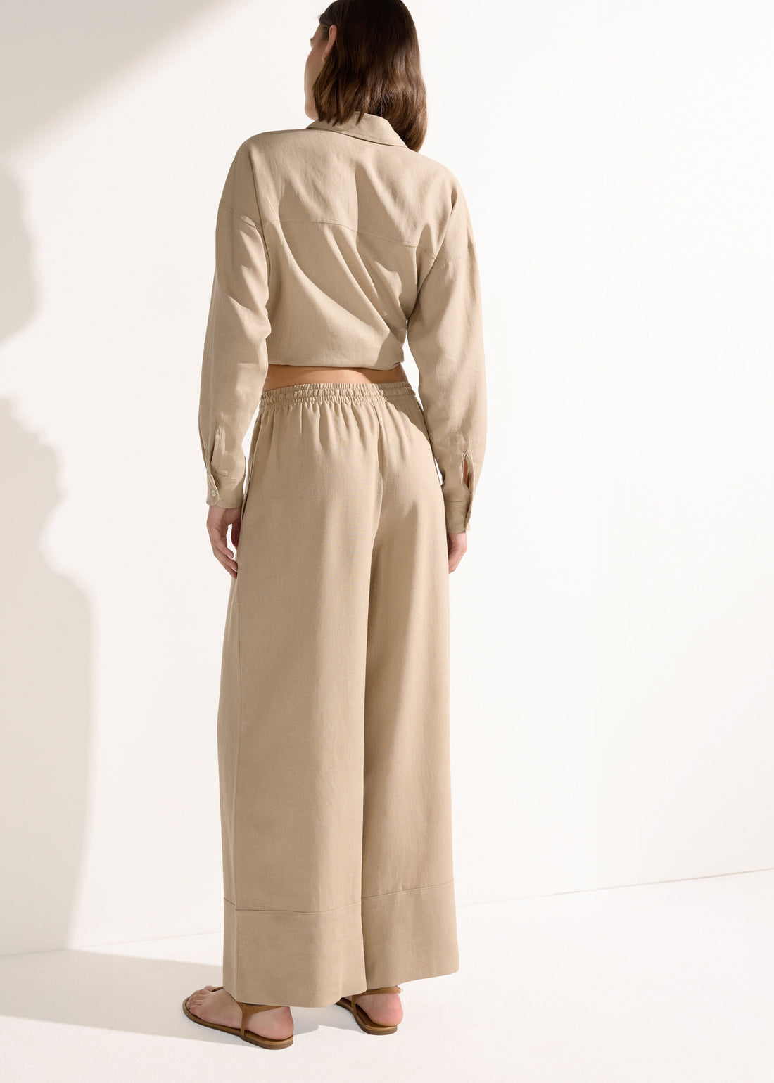 Linen and Viscose Palazzo Pants