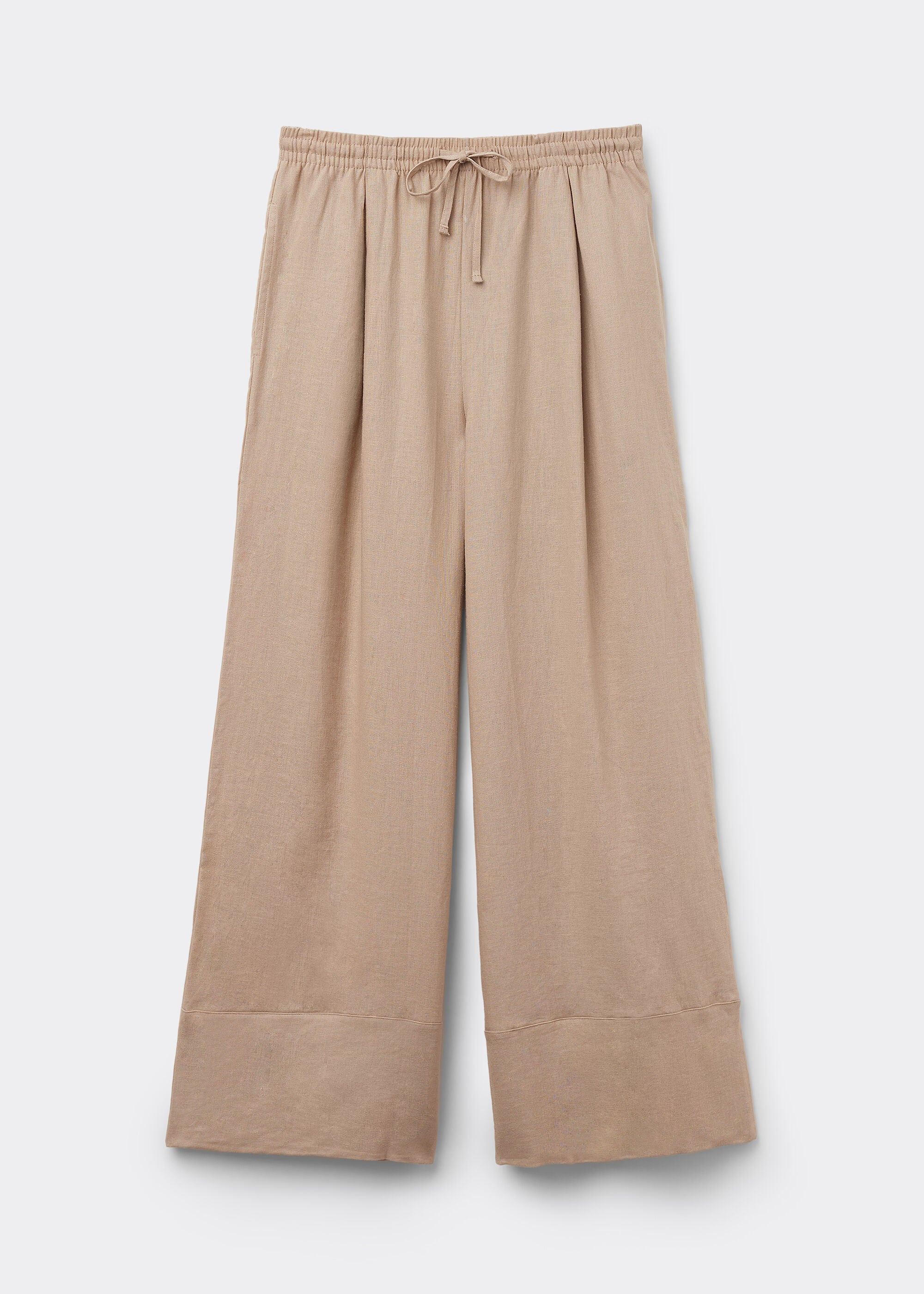 Linen and Viscose Palazzo Pants