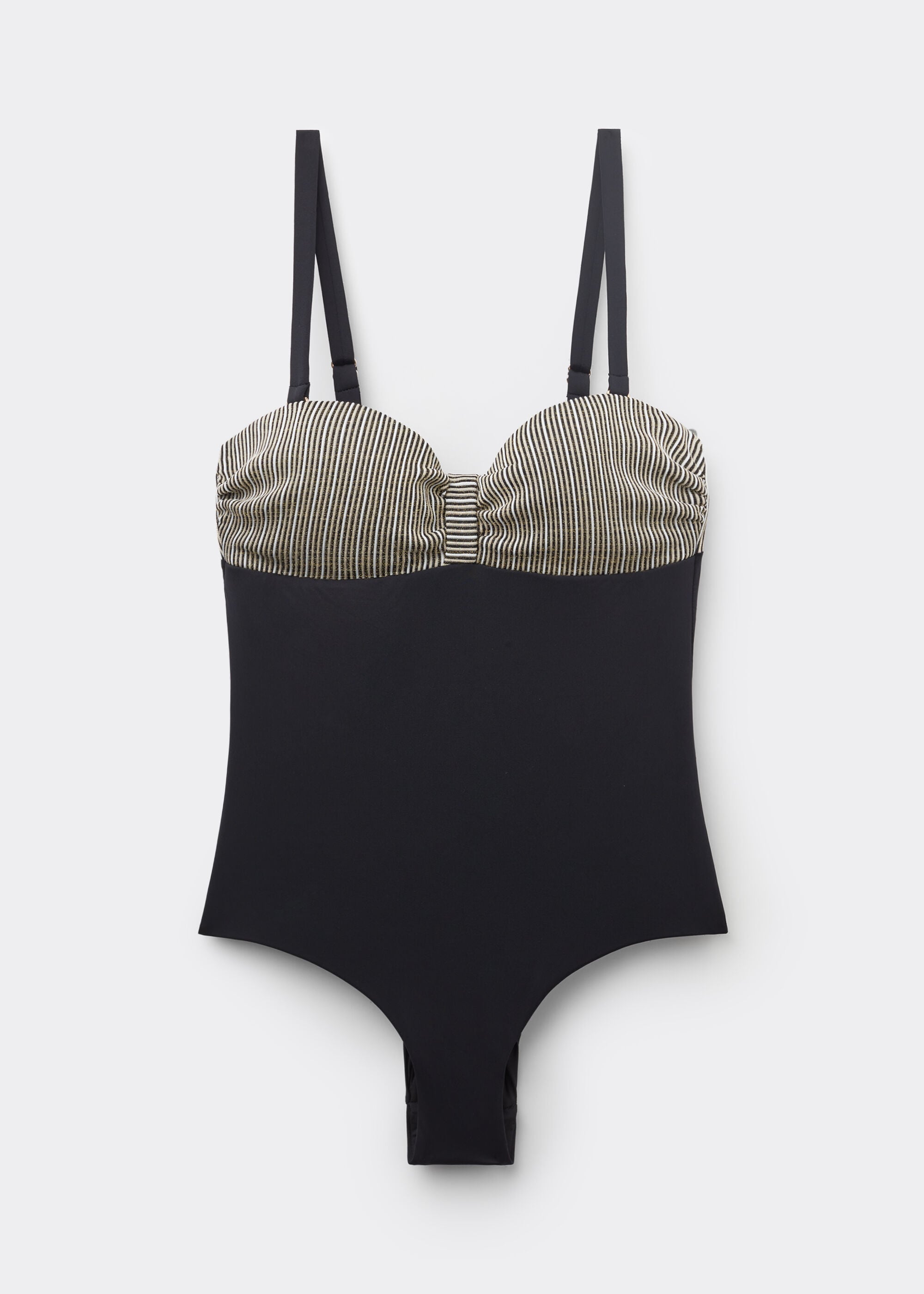 One-Piece Swimsuit Golden Stripes