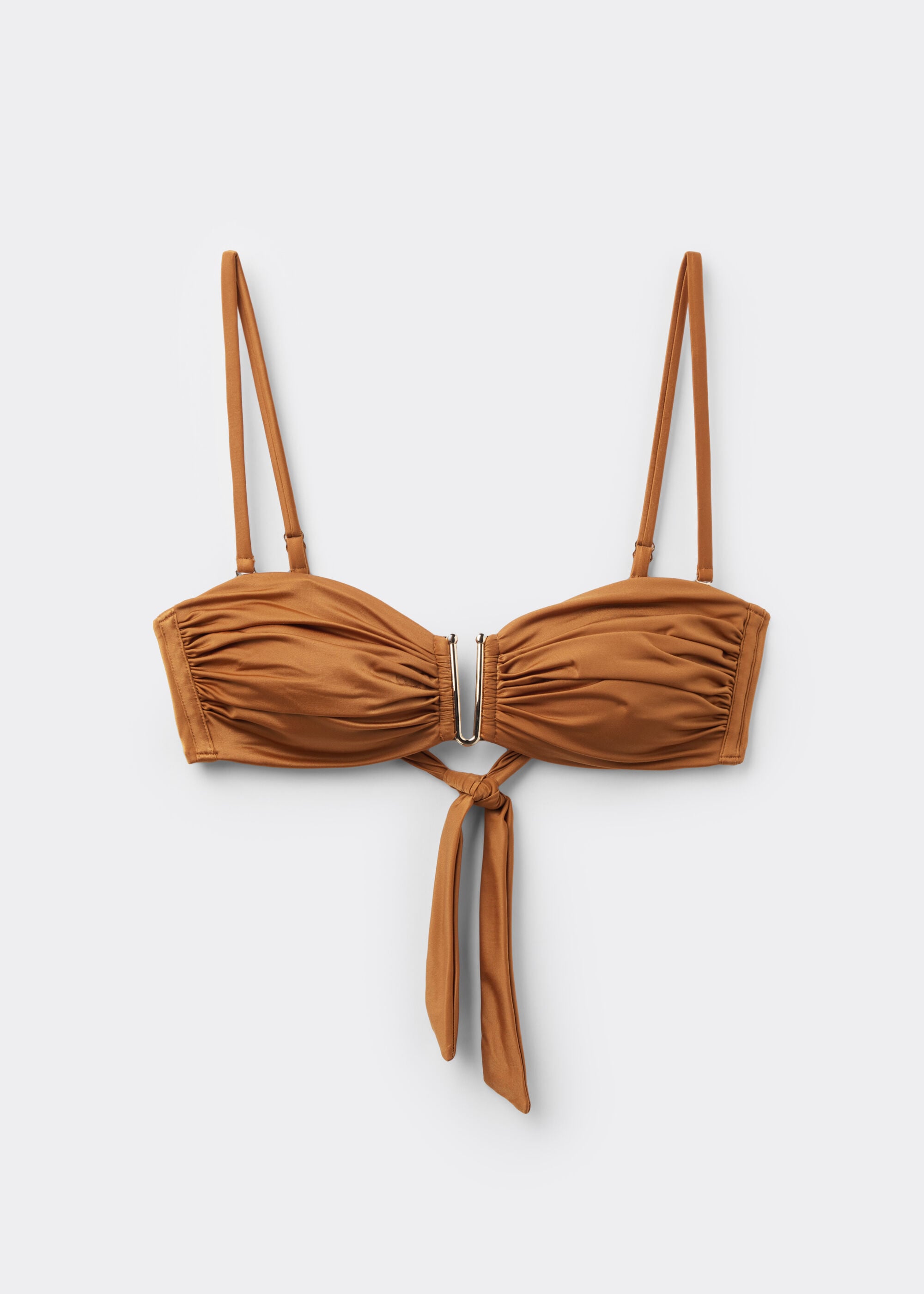 Shiny Satin Bandeau Bikini Top