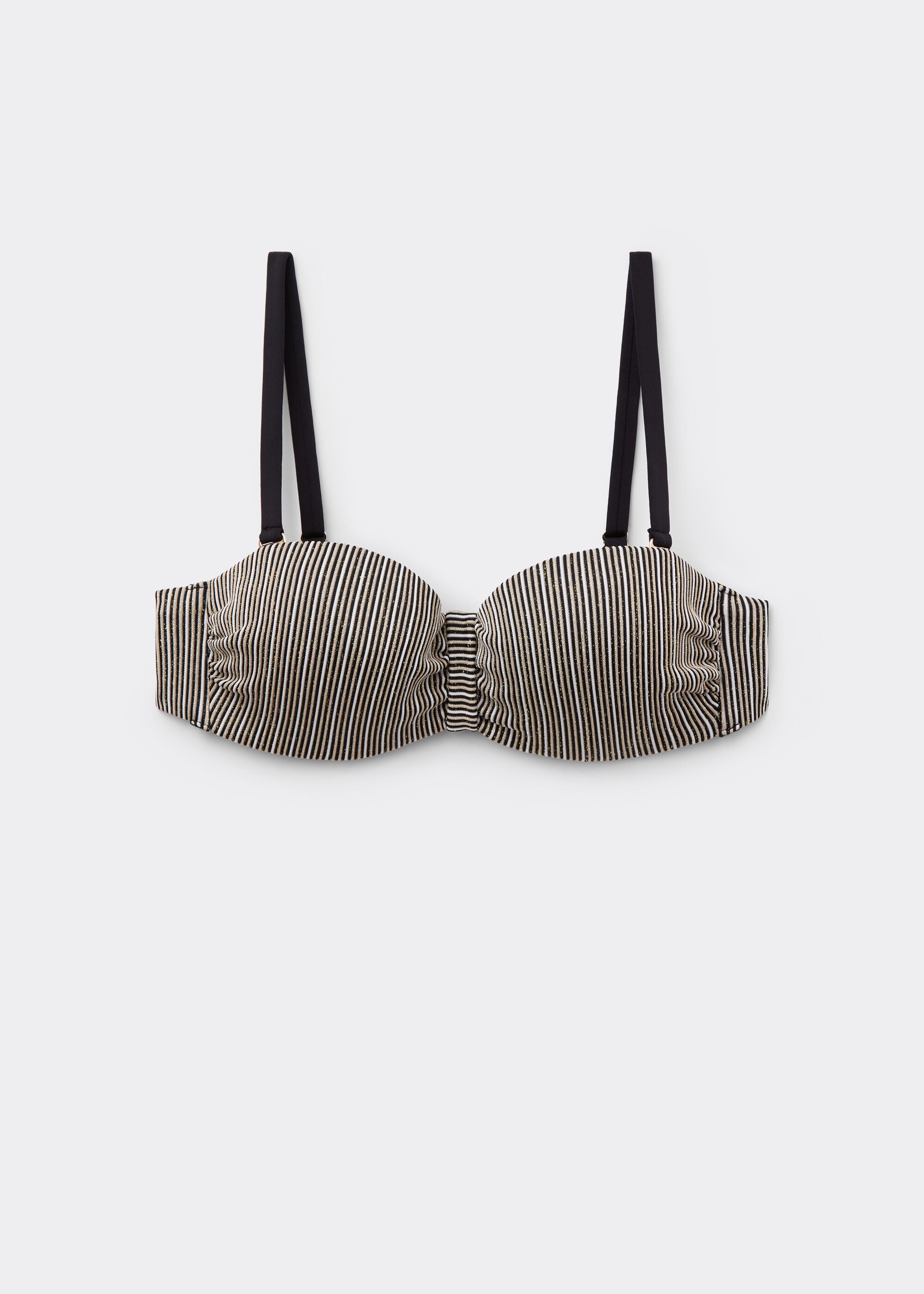 Bandeau Swimsuit Top Golden Stripes