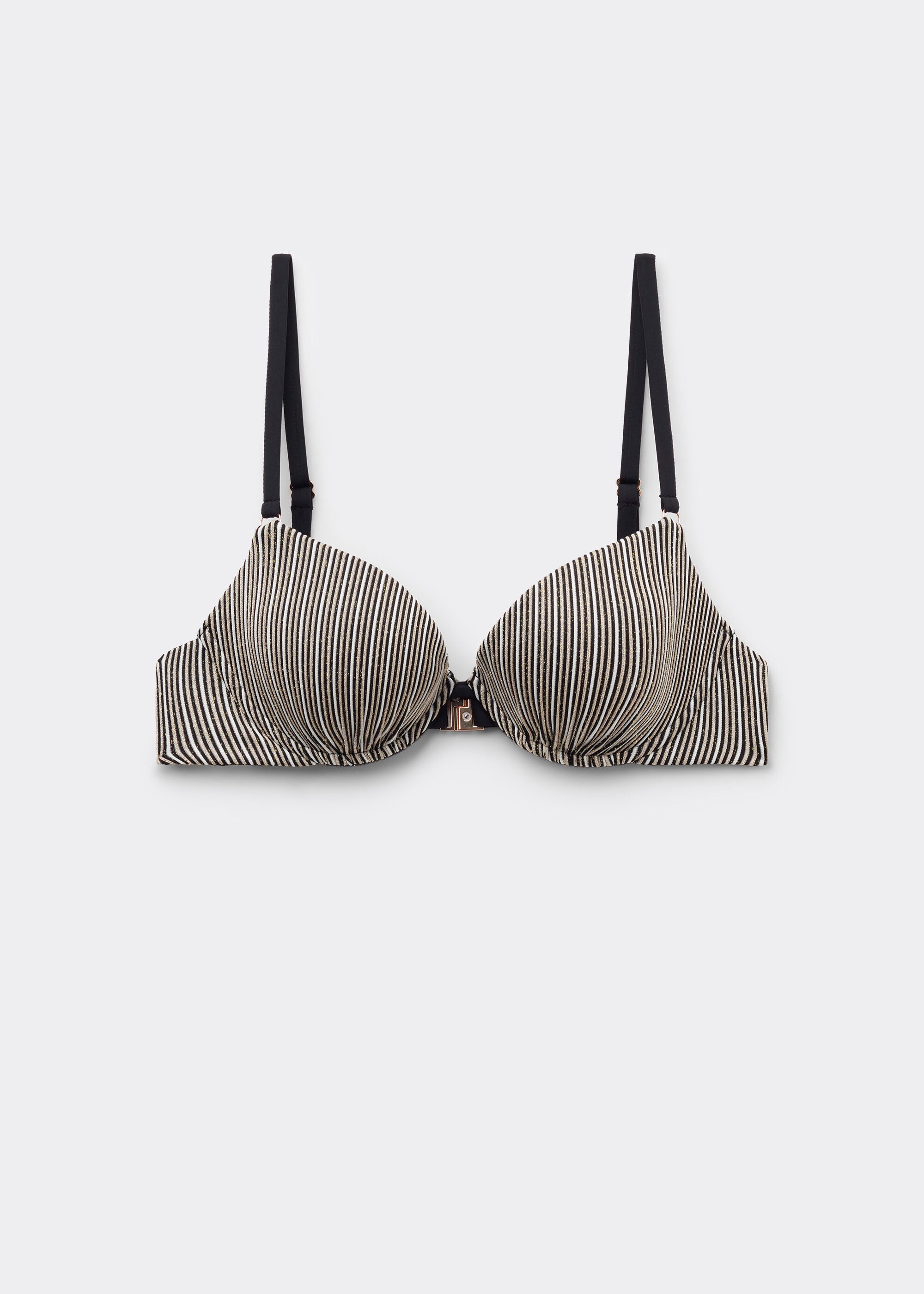 Push-Up Swimsuit Top Golden Stripes