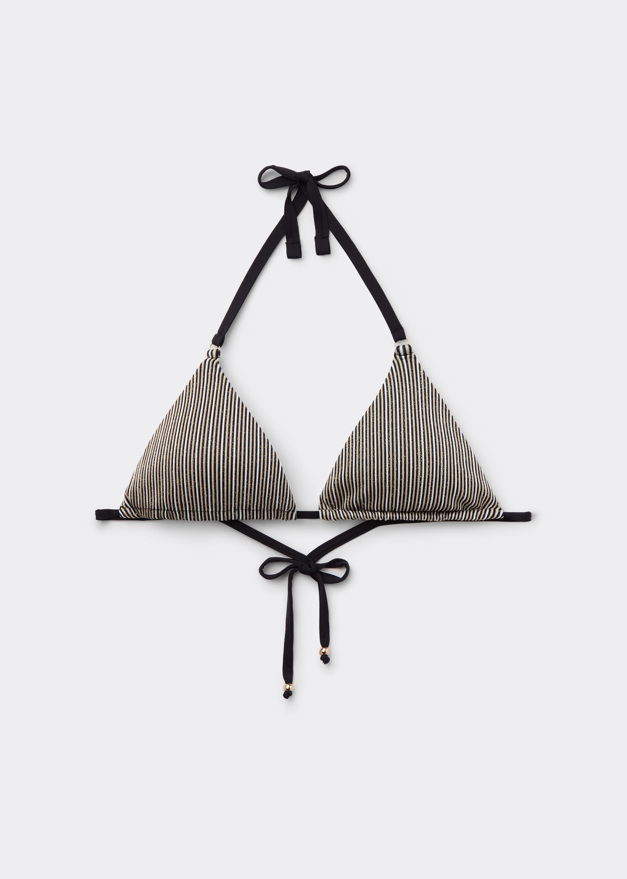 Triangle Swimsuit Top Golden Stripes