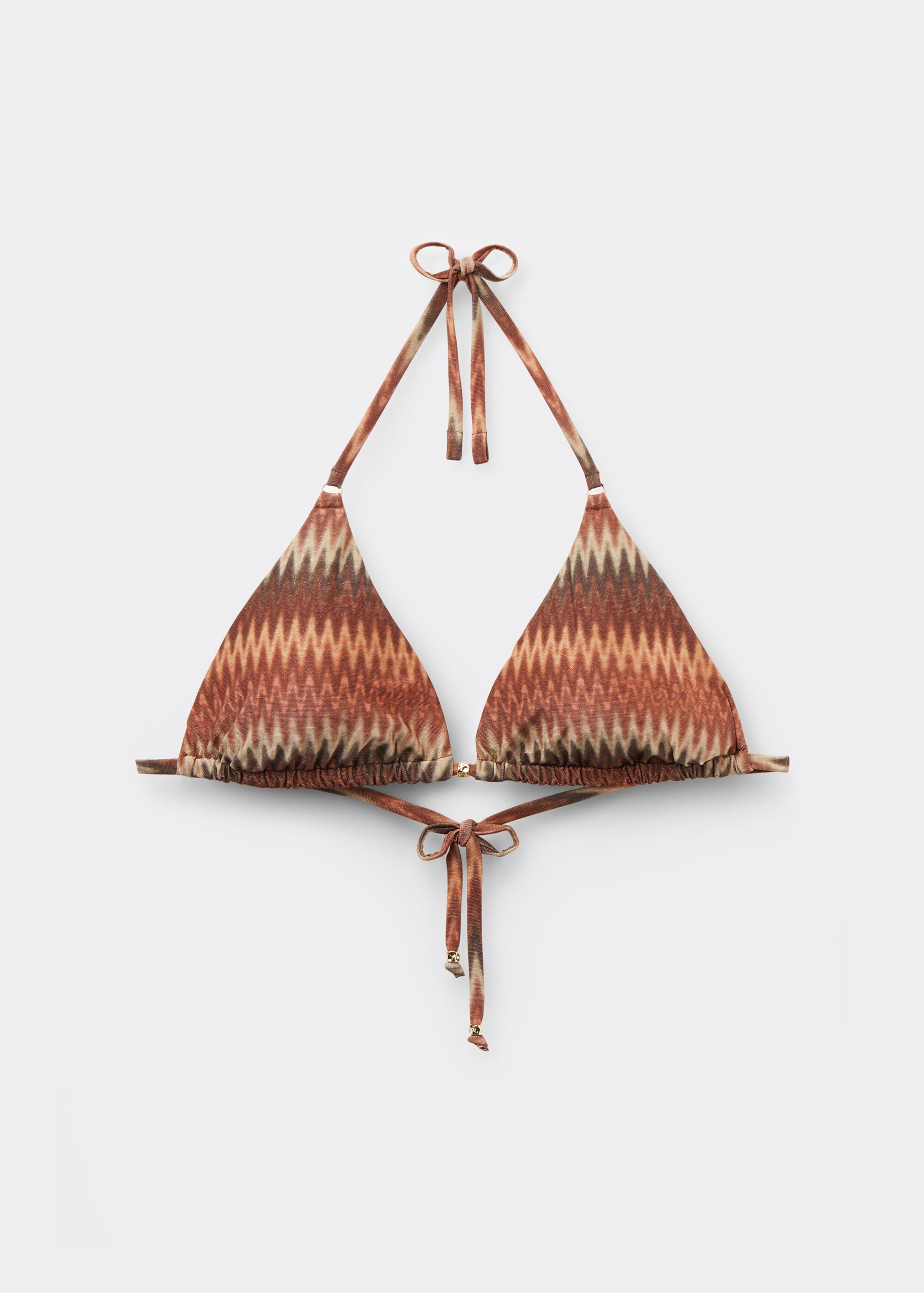 Golden Chevron Triangle Swimsuit Top