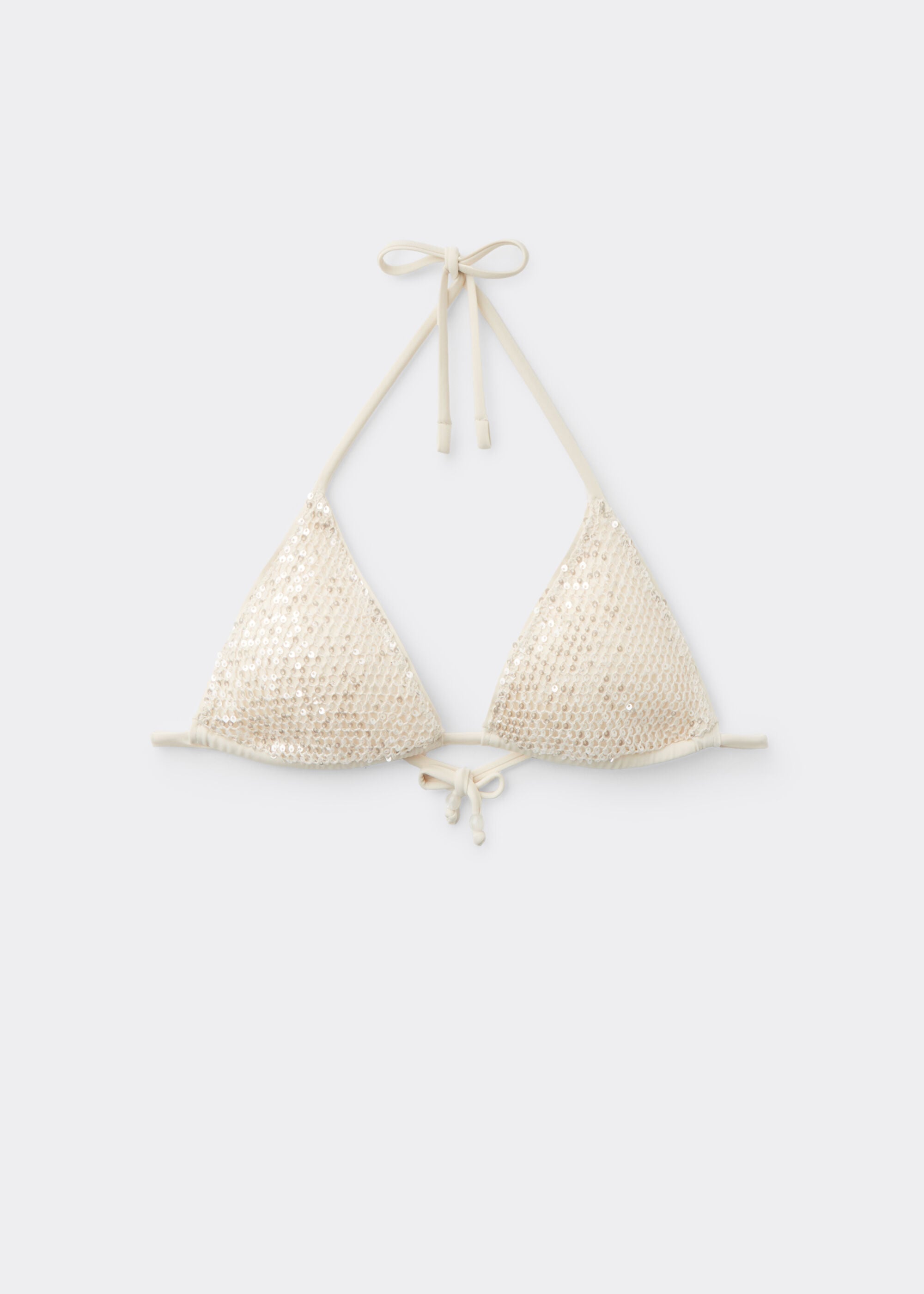 Triangle Swimsuit Top Sequin Net