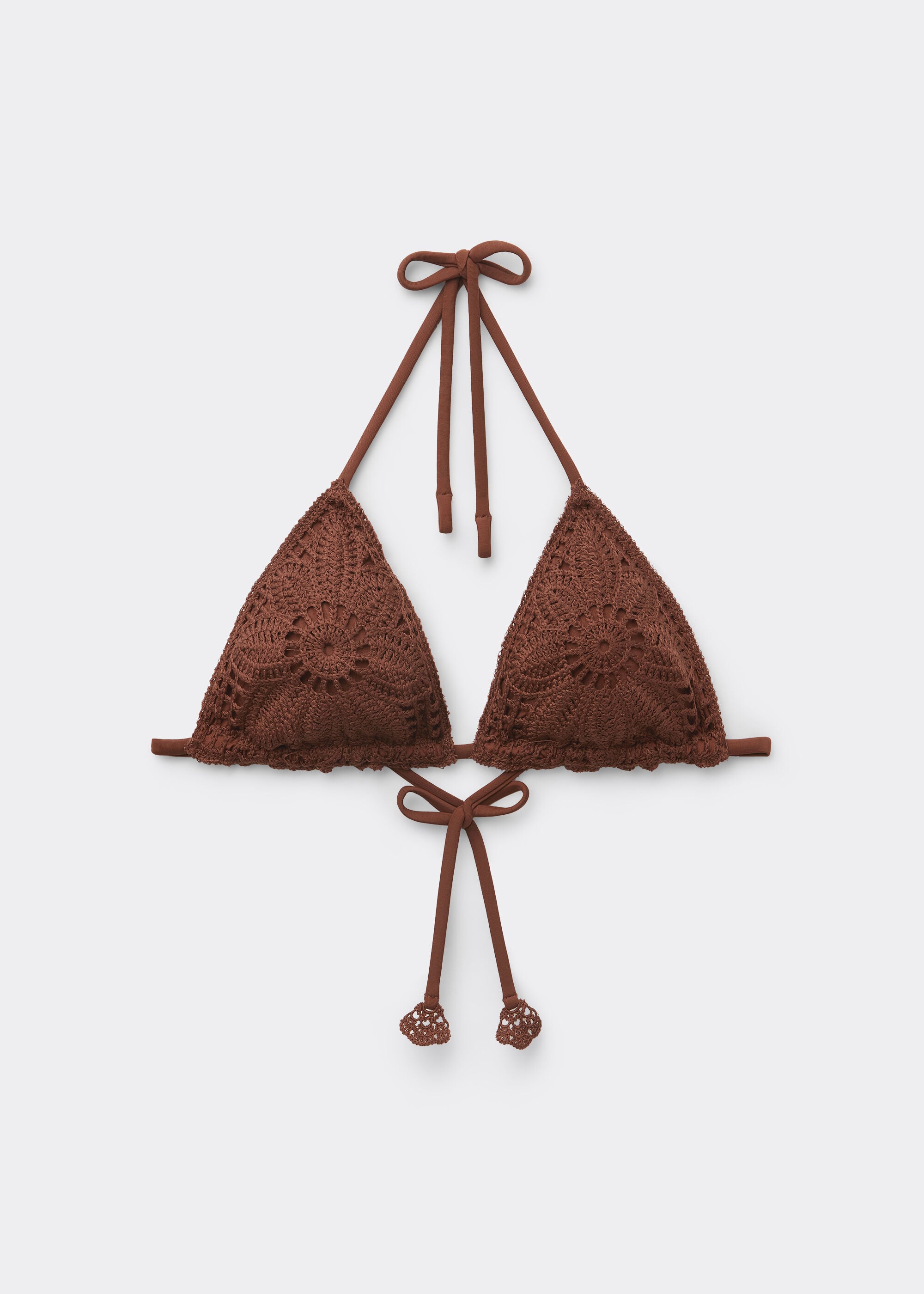 Triangle Swimsuit Top Floral Crochet