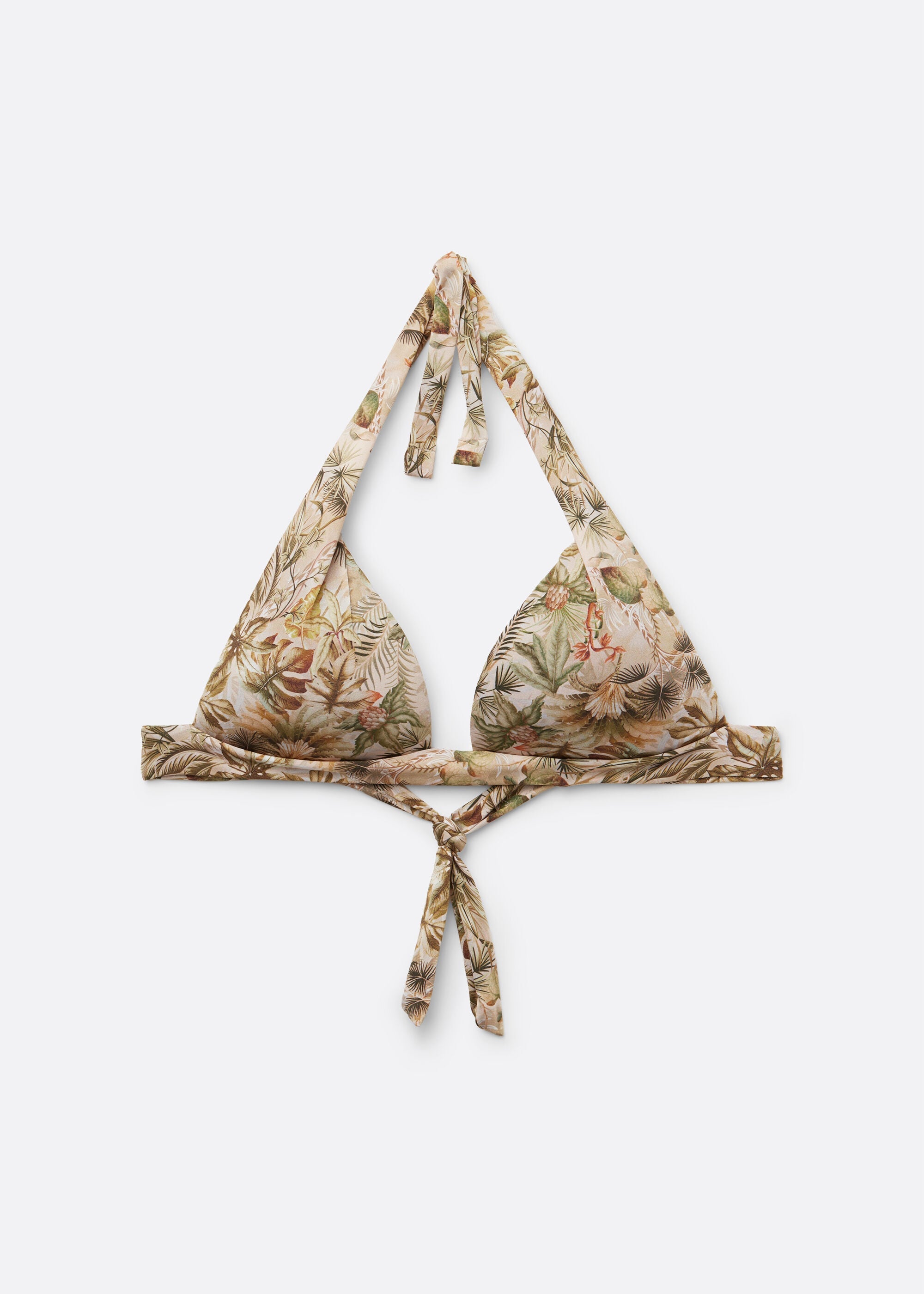 Tropical Foliage Padded Triangle Swimsuit Top