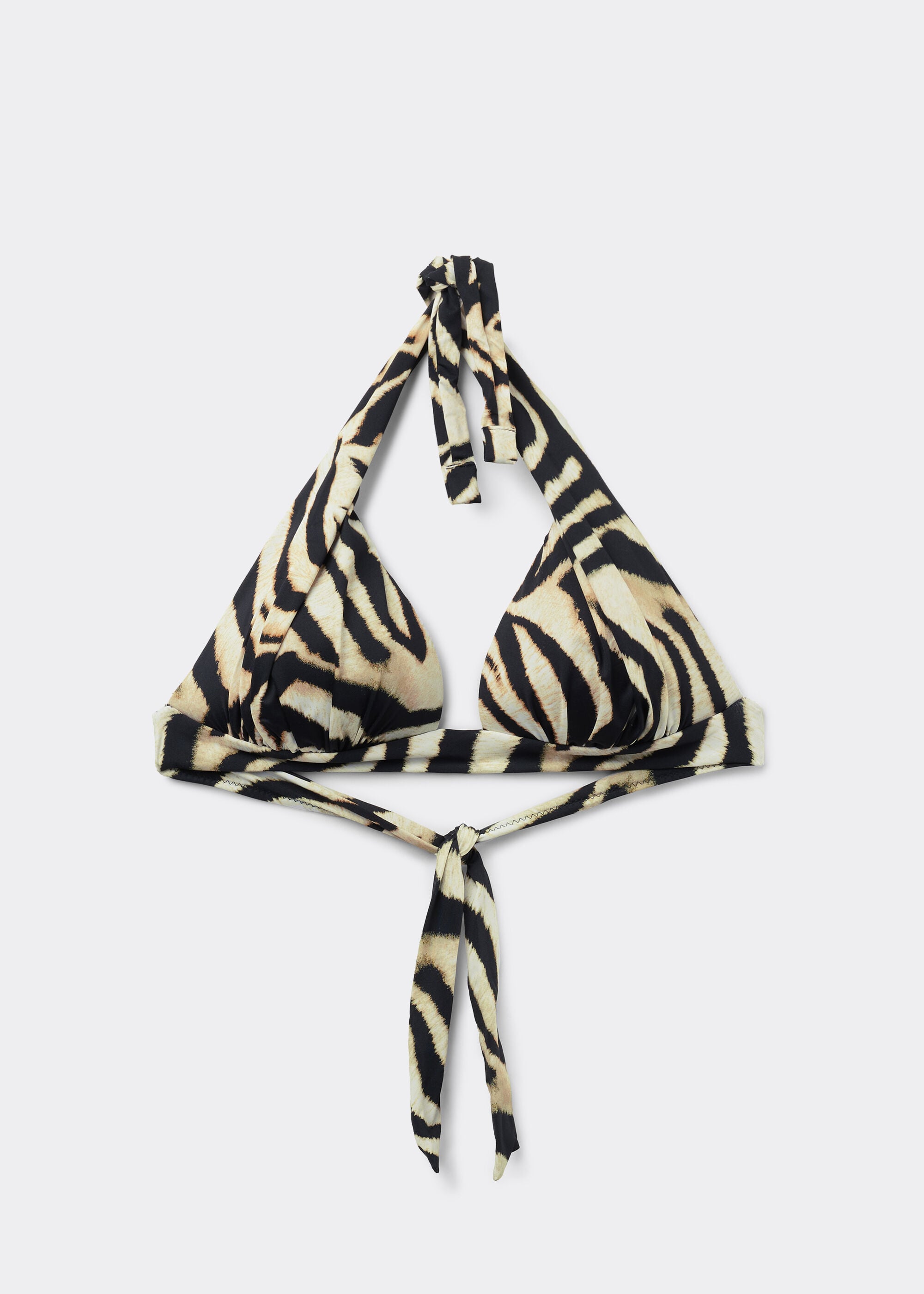 Padded Triangle Swimsuit Top Savannah Zebra