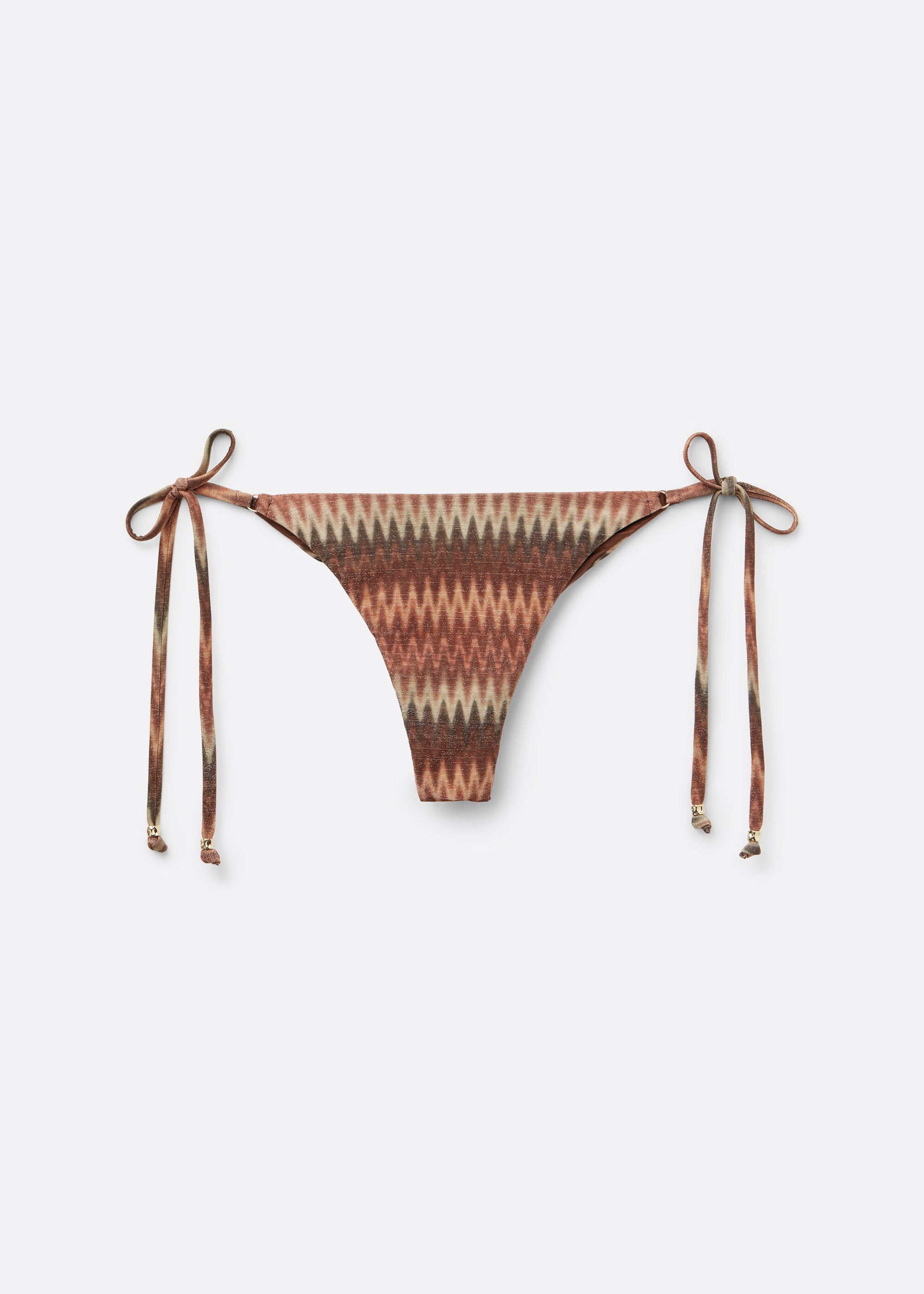 Golden Chevron Brazilian String Swimsuit Bottoms