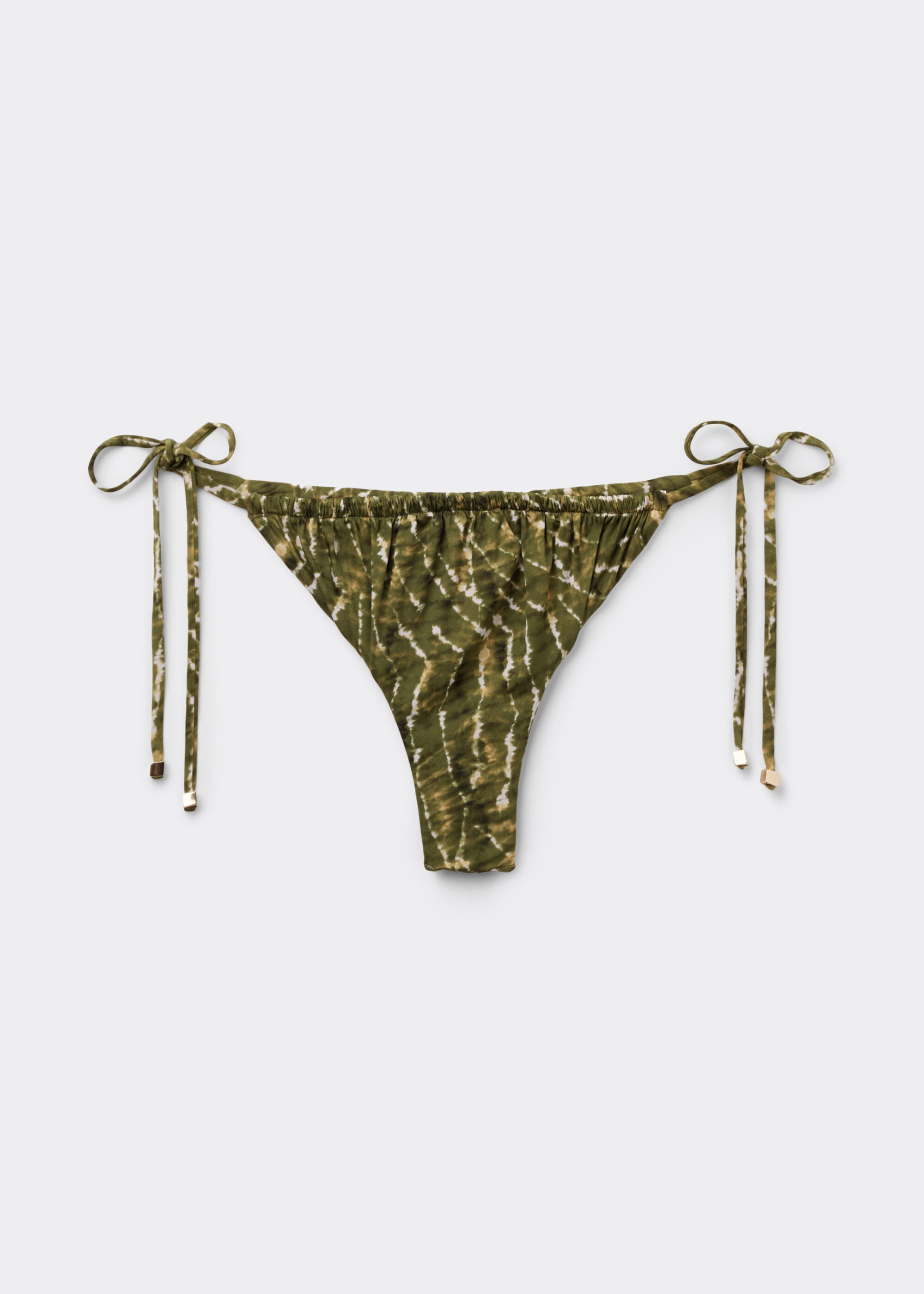 Brazilian String Swimsuit Bottom Natural Tie-Dye