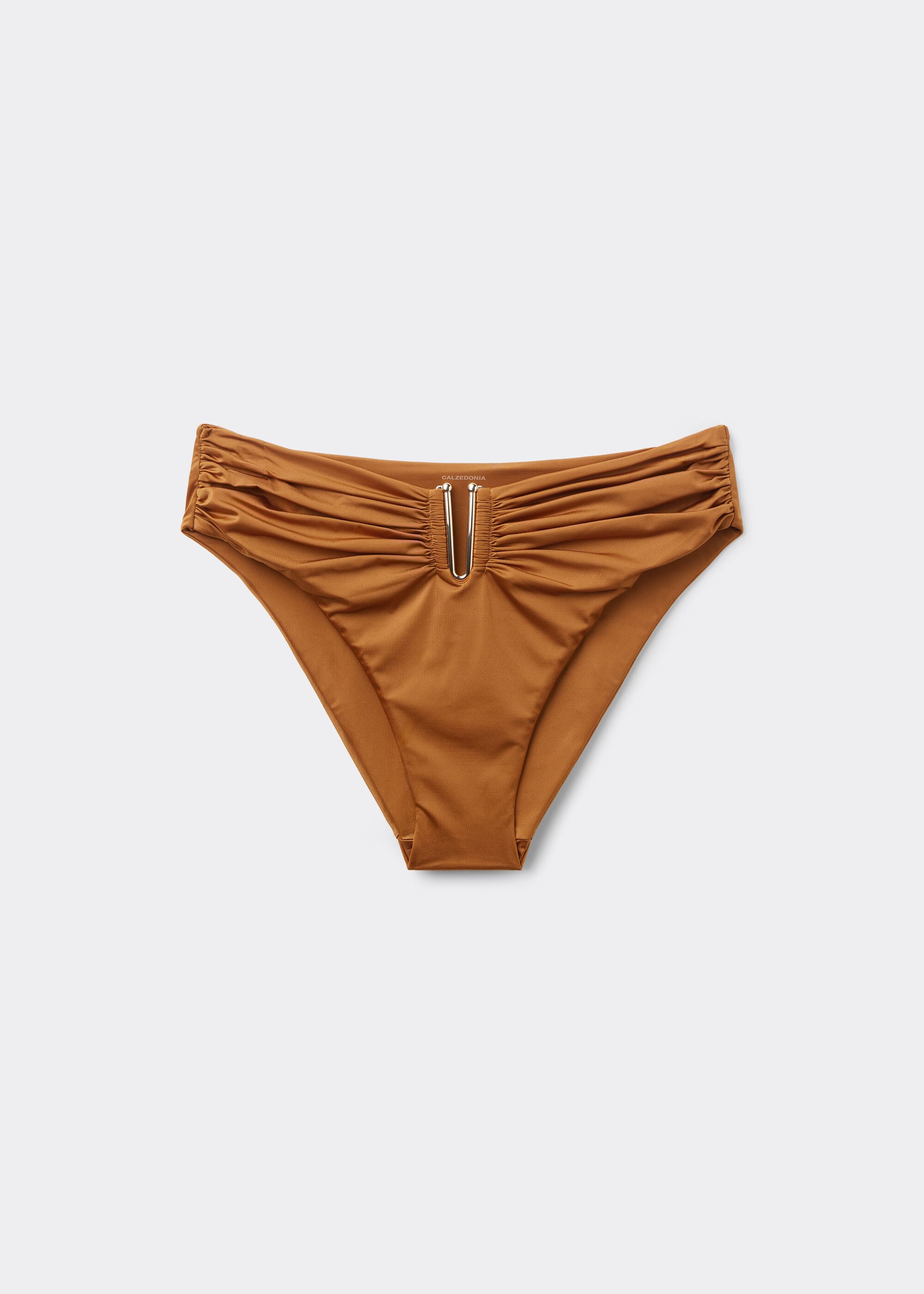 Shiny Satin High Rise Swimsuit Bottom