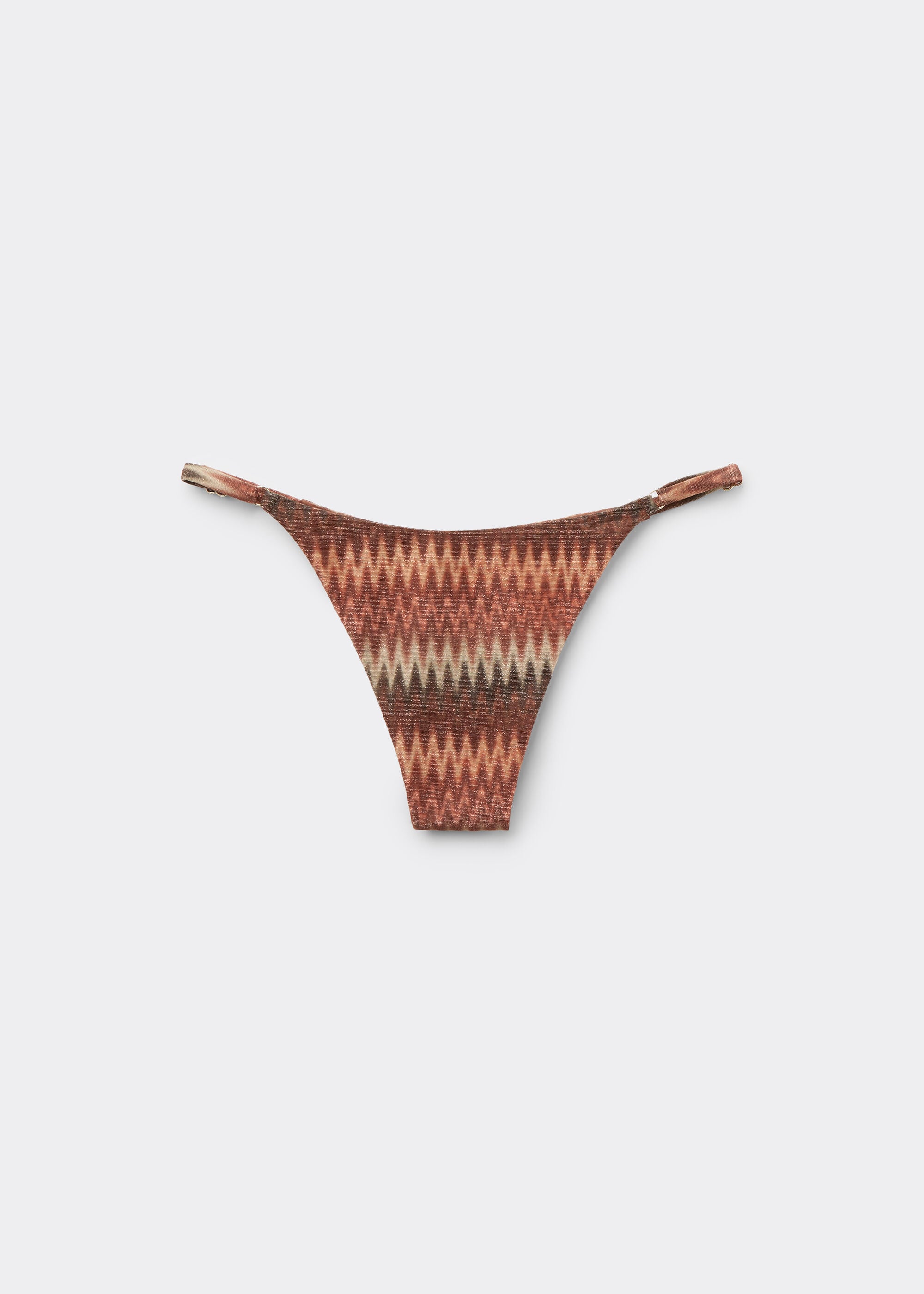 Golden Chevron Thong Swimsuit Bottoms