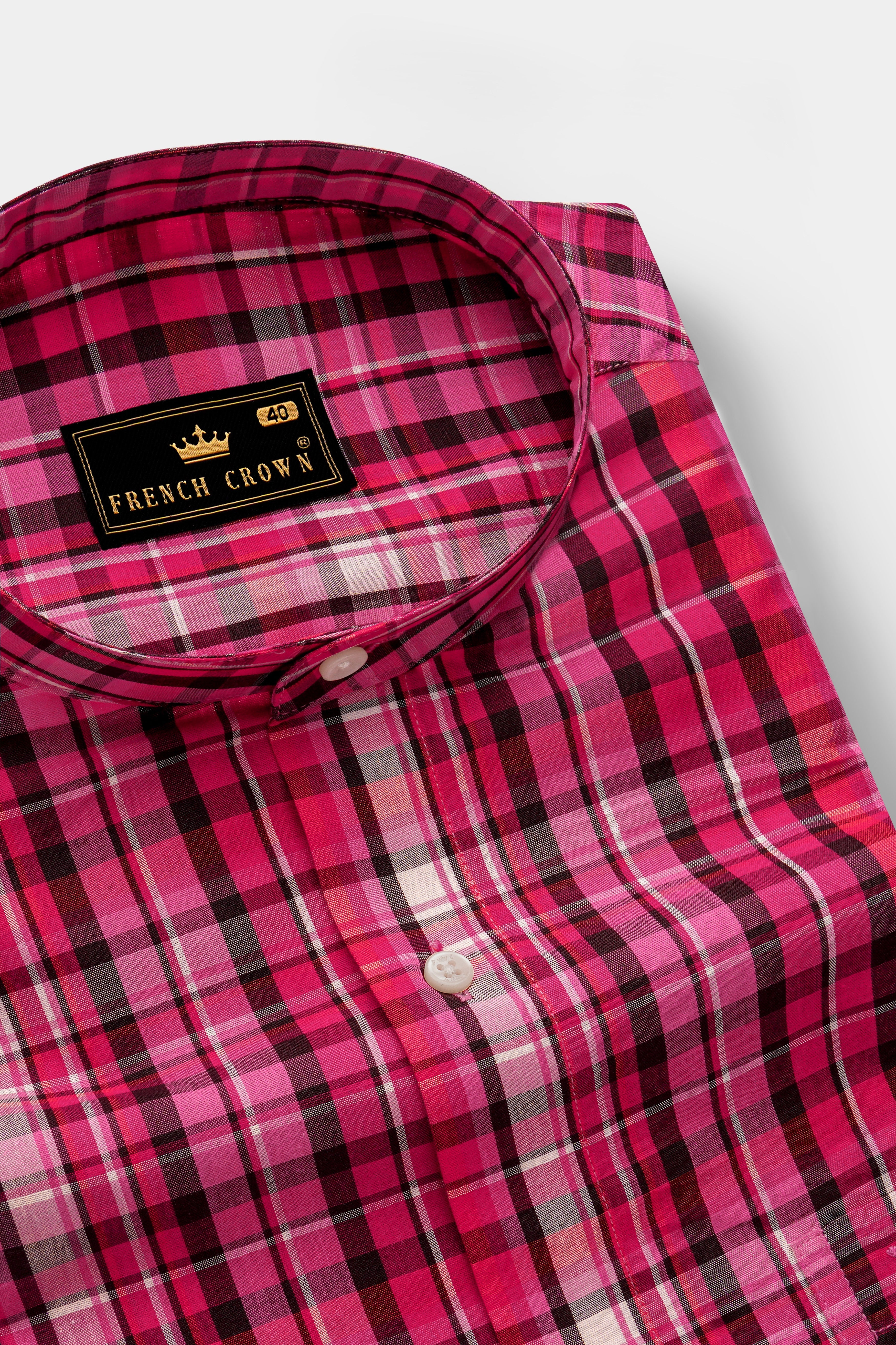 Roszic-Disco Pink Plaid Super Soft Premium Cotton Casual Shirt 13690-M-38, 13690-M-H-38, 13690-M-39, 13690-M-H-39, 13690-M-40, 13690-M-H-40, 13690-M-42, 13690-M-H-42, 13690-M-44, 13690-M-H-44, 13690-M-46, 13690-M-H-46, 13690-M-48, 13690-M-H-48, 13690-M-50, 13690-M-H-50, 13690-M-52, 13690-M-H-52
