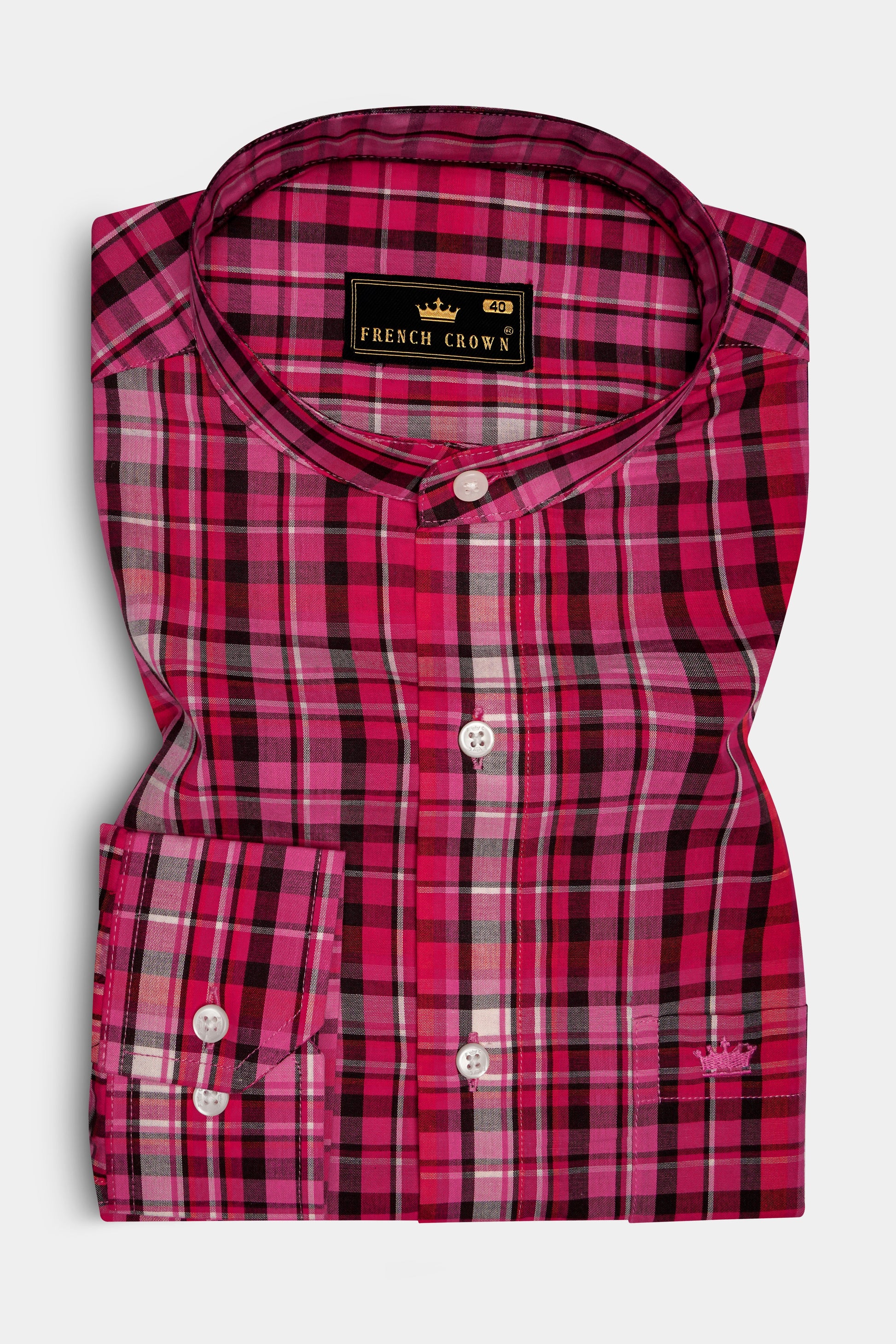Roszic-Disco Pink Plaid Super Soft Premium Cotton Casual Shirt 13690-M-38, 13690-M-H-38, 13690-M-39, 13690-M-H-39, 13690-M-40, 13690-M-H-40, 13690-M-42, 13690-M-H-42, 13690-M-44, 13690-M-H-44, 13690-M-46, 13690-M-H-46, 13690-M-48, 13690-M-H-48, 13690-M-50, 13690-M-H-50, 13690-M-52, 13690-M-H-52
