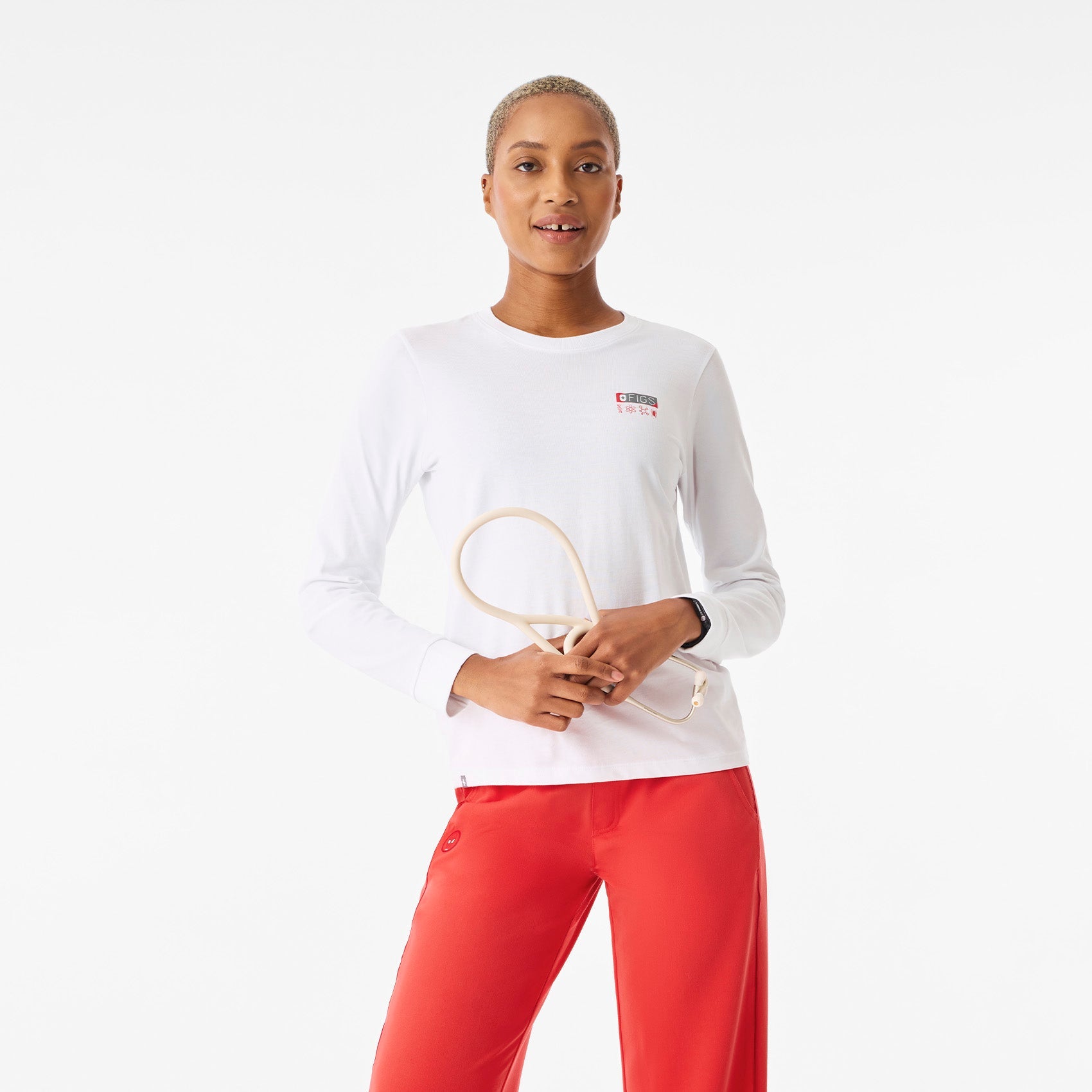 Women's Optic White Spider-Man Graphic - Long-Sleeve Underscrub