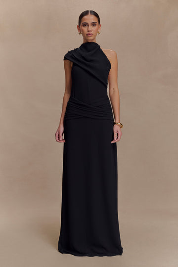 Analia Chiffon Maxi Dress - Black