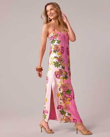 Maxi Slip Dress Embellished Garden