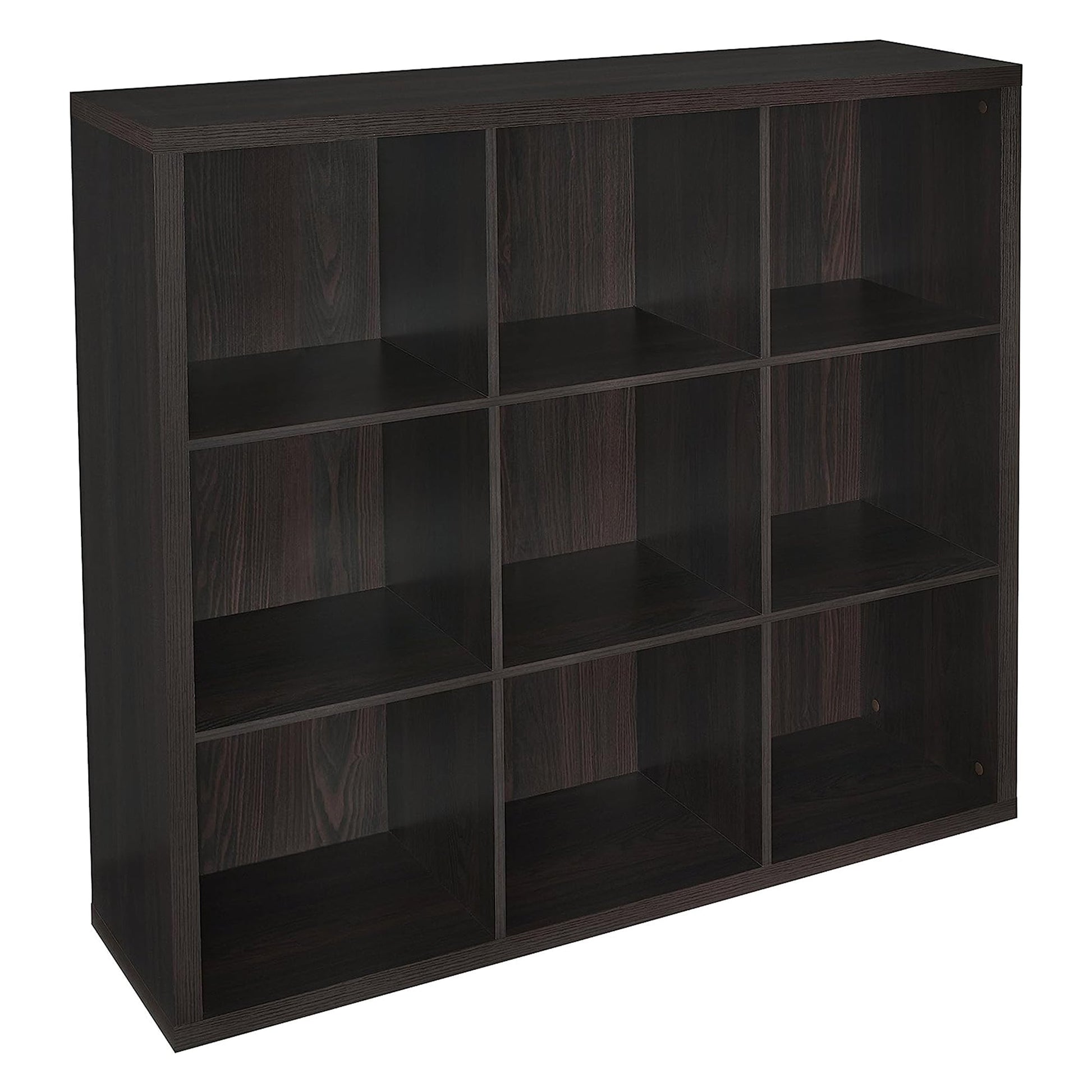 ClosetMaid 9 Cube Storage Shelf Bookshelf Home Organizer with Back Panel, Black - VMInnovations