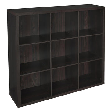 ClosetMaid 9 Cube Storage Shelf Bookshelf Home Organizer with Back Panel, Black - VMInnovations