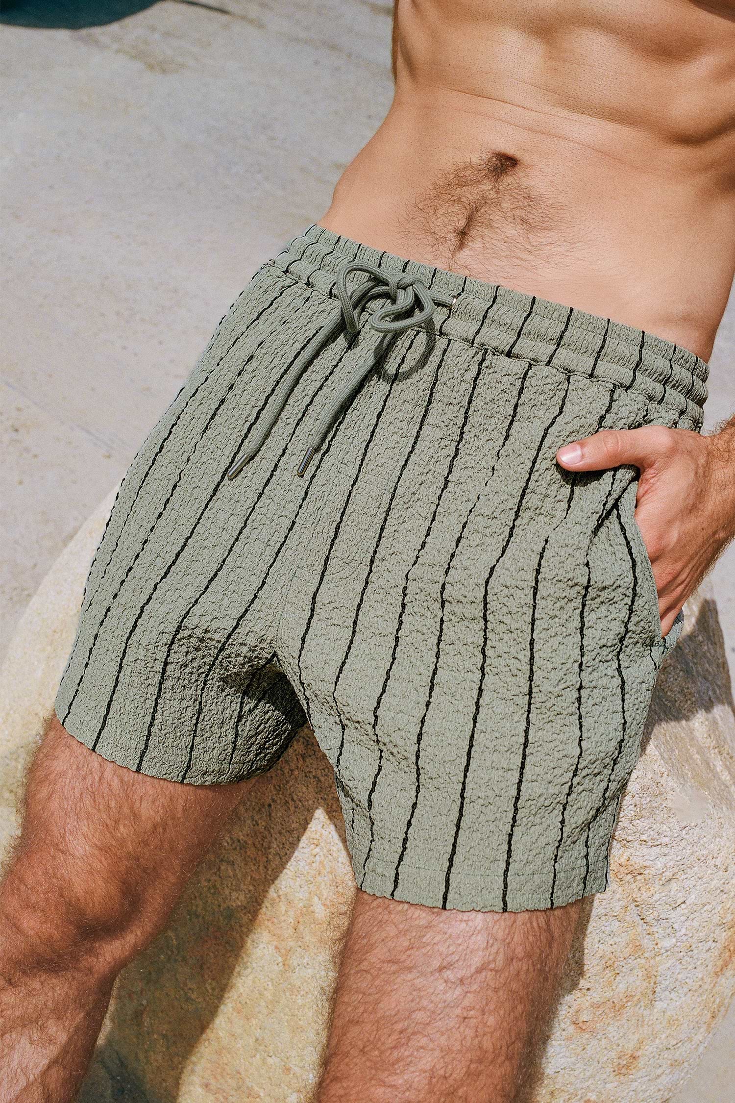 Boardwalk Bound Striped Board Shorts