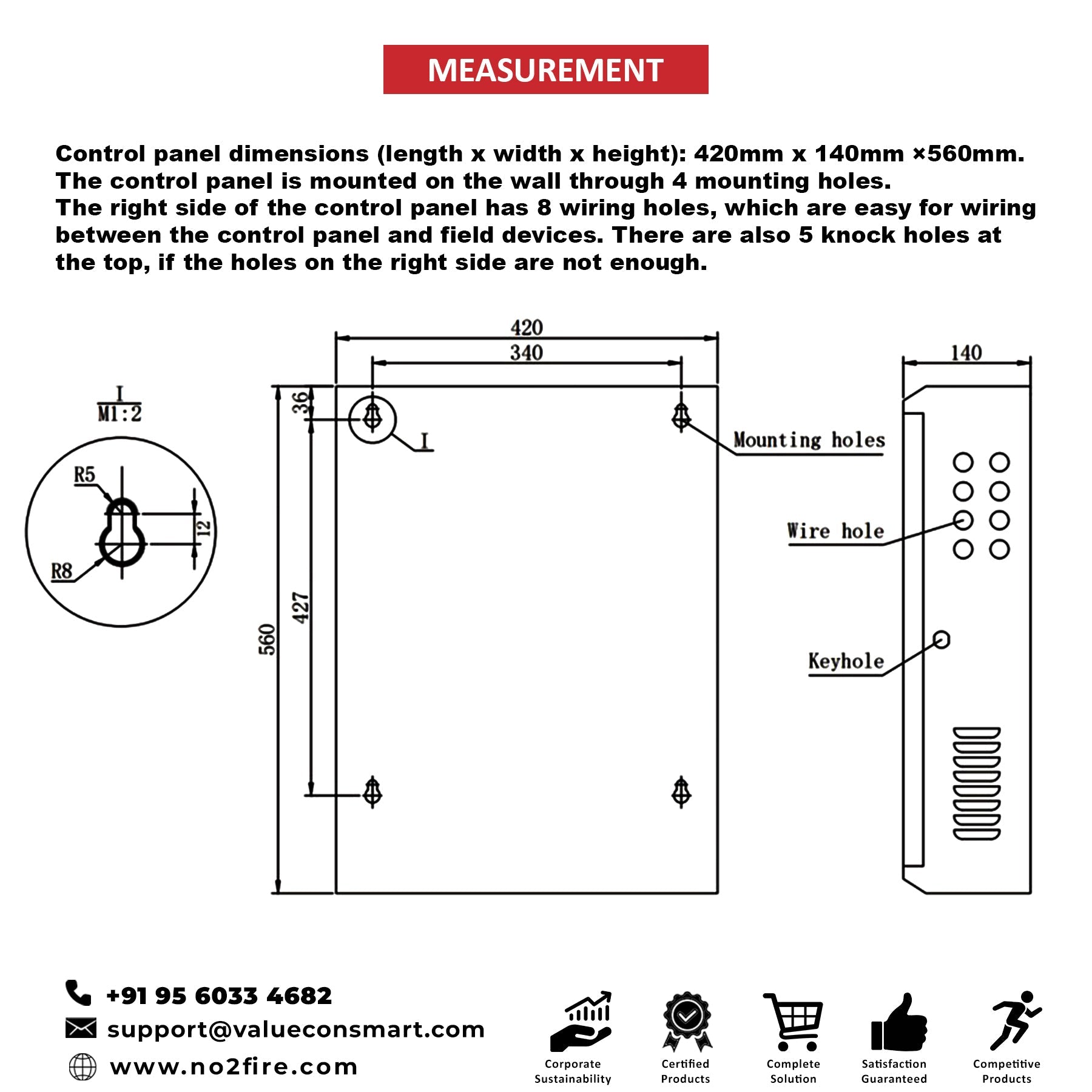 Notofire Intelligent Addressable Fire Alarm Control Panel- NF5109 (with Printer or LCD Display)