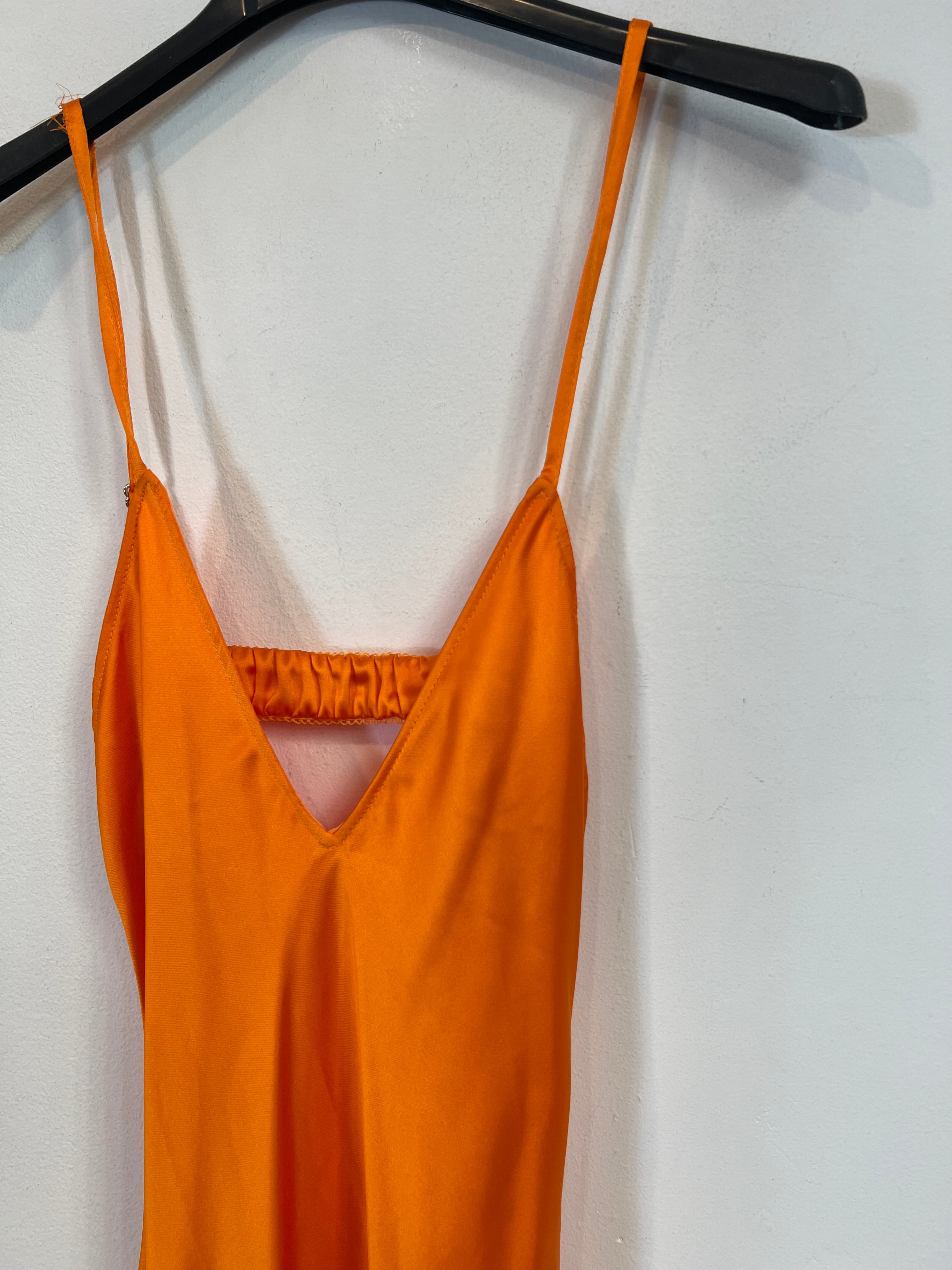 ZARA. Orange Ts slip dress