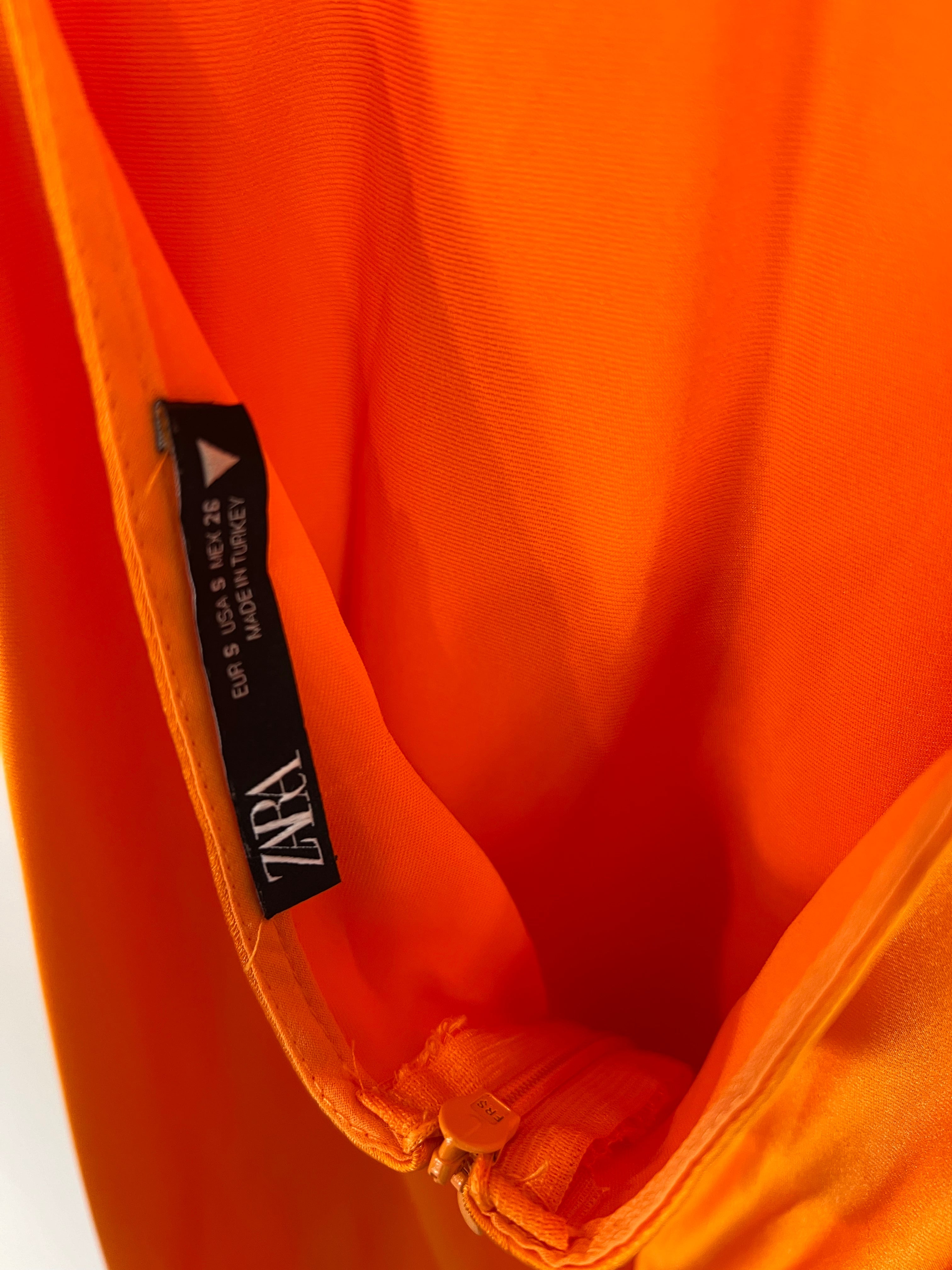 ZARA. Orange Ts slip dress