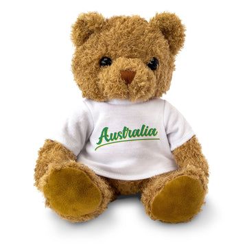 AUSTRALIA (GREEN SCRIPT) - Teddy Bear - Cute Soft Funny - Aussie Gift Present