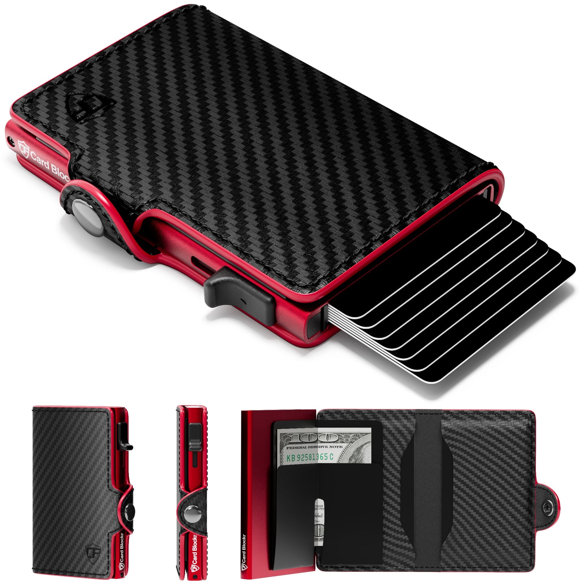 Conceal Plus Card Blocr Carbon Wallet for Men, Pop Up Wallet Credit Card Holder - RFID Blocking, Slim Minimalist Credit Card Case