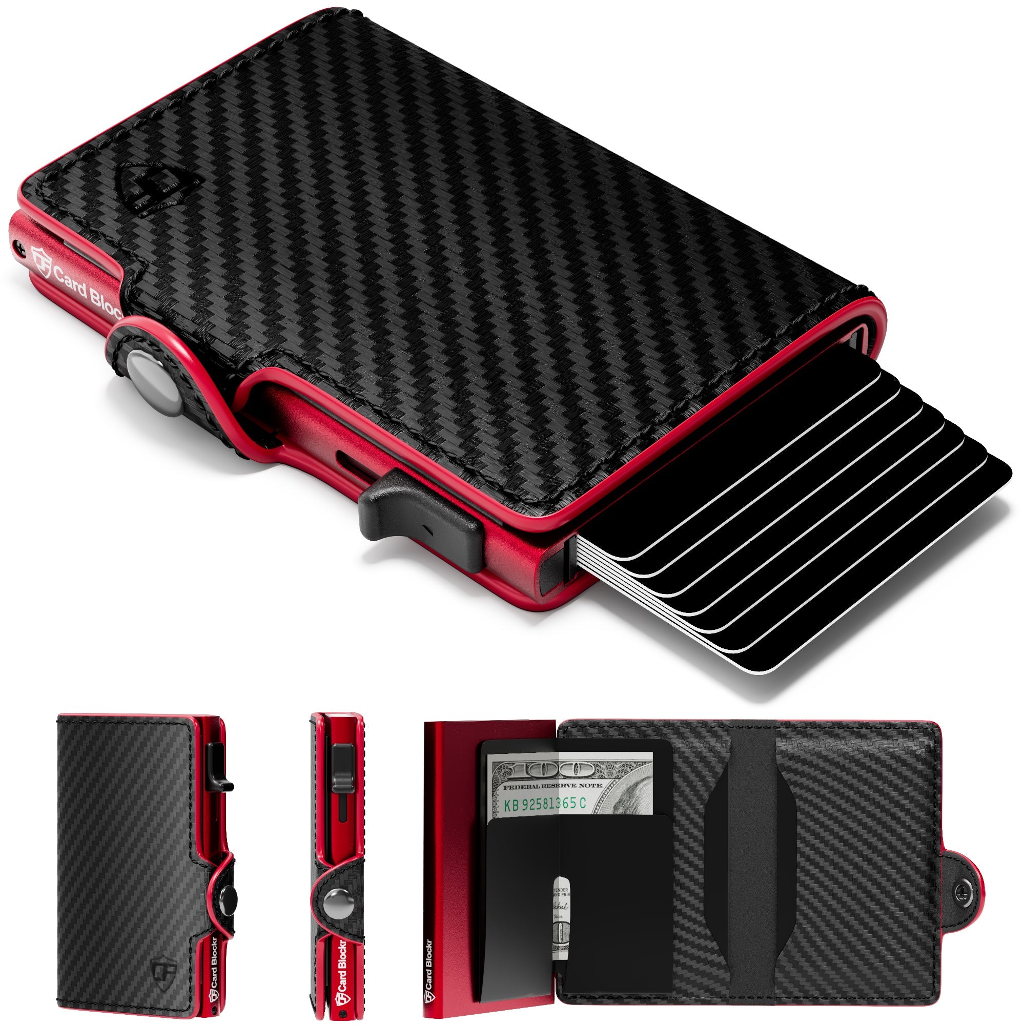 Conceal Plus Card Blocr Carbon Wallet for Men, Pop Up Wallet Credit Card Holder - RFID Blocking, Slim Minimalist Credit Card Case