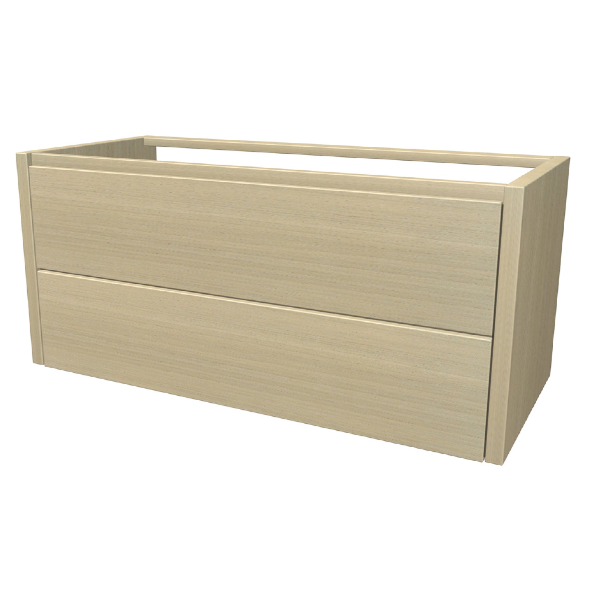 One Onderkast met 2 lades boven elkaar 104 incl. stolwanden zonder topblad White oak geborsteld