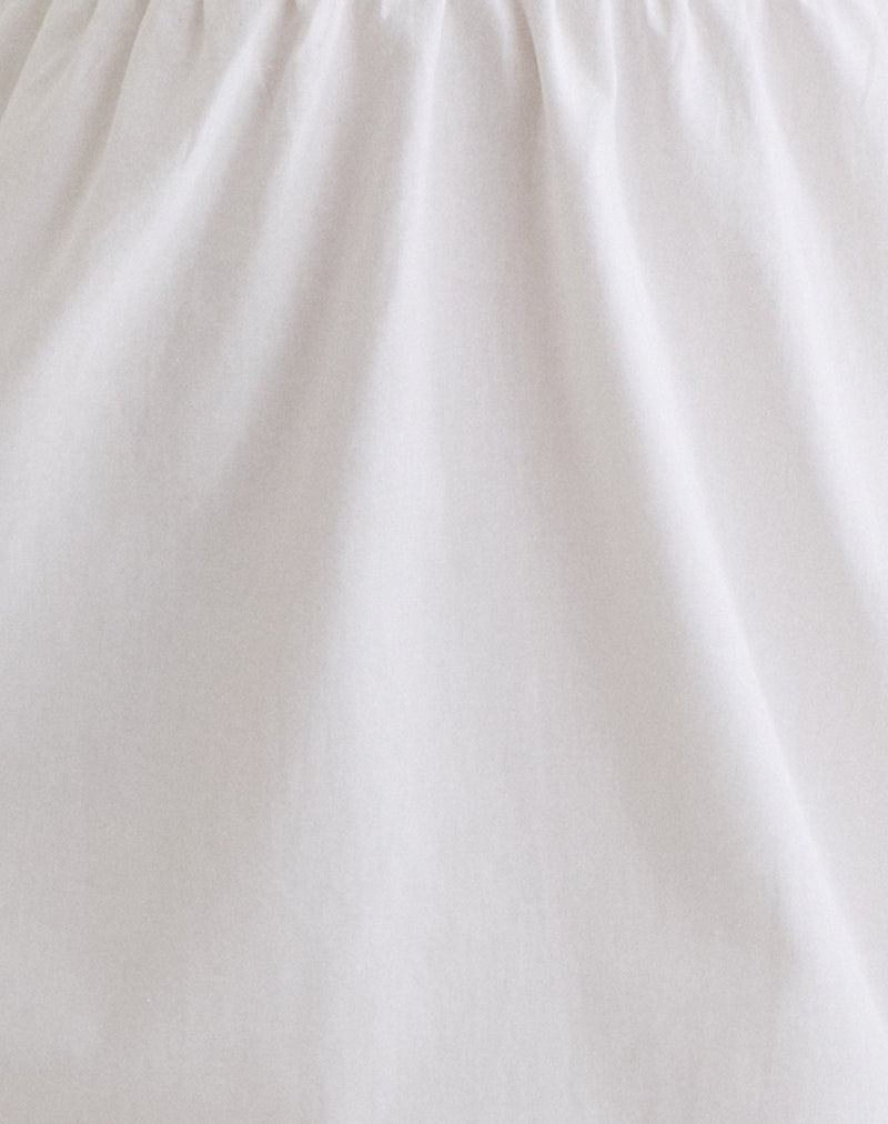 Fatima Mini Dress in Poplin White