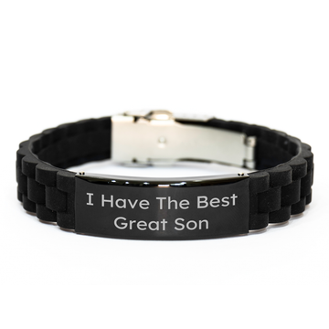 Funny Son Gifts from Mom, Dad, or Friends - 'I Have The Best Great Son' Glide lock Clasp Adjustable Graduation Unique Gifts for Men - Image 1