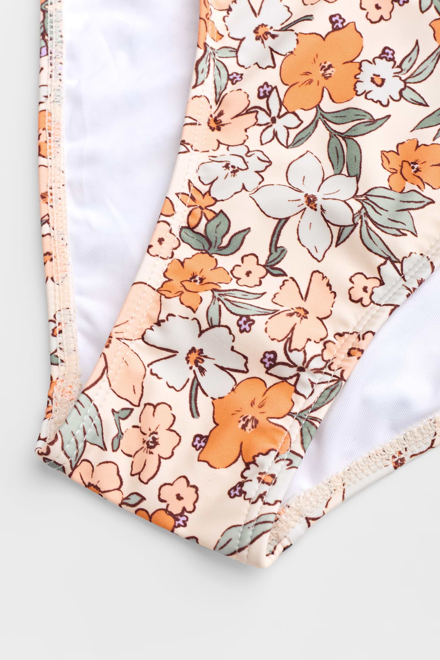 Floral Print Twist Bralette & Spliced High Waist Bikini Set