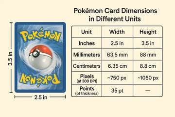 Pokémon Card Size in Inches, CM, MM, Pixels, and Sleeves