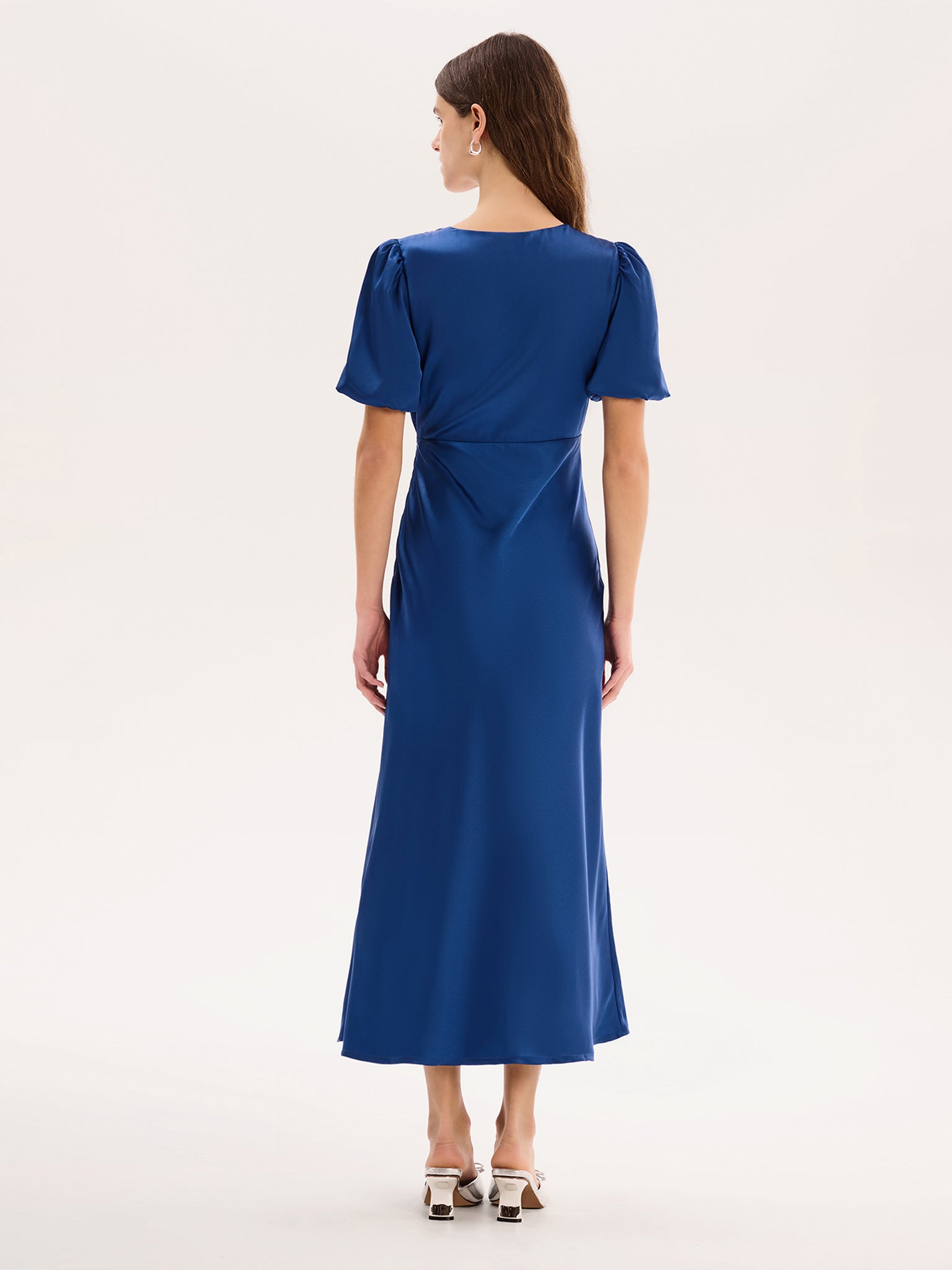 Rosie Puff Sleeve Dress in Navy