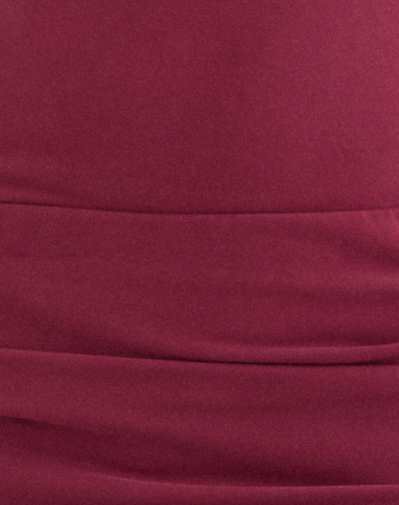 Tomoko Mini Dress in Cupro Dark Red