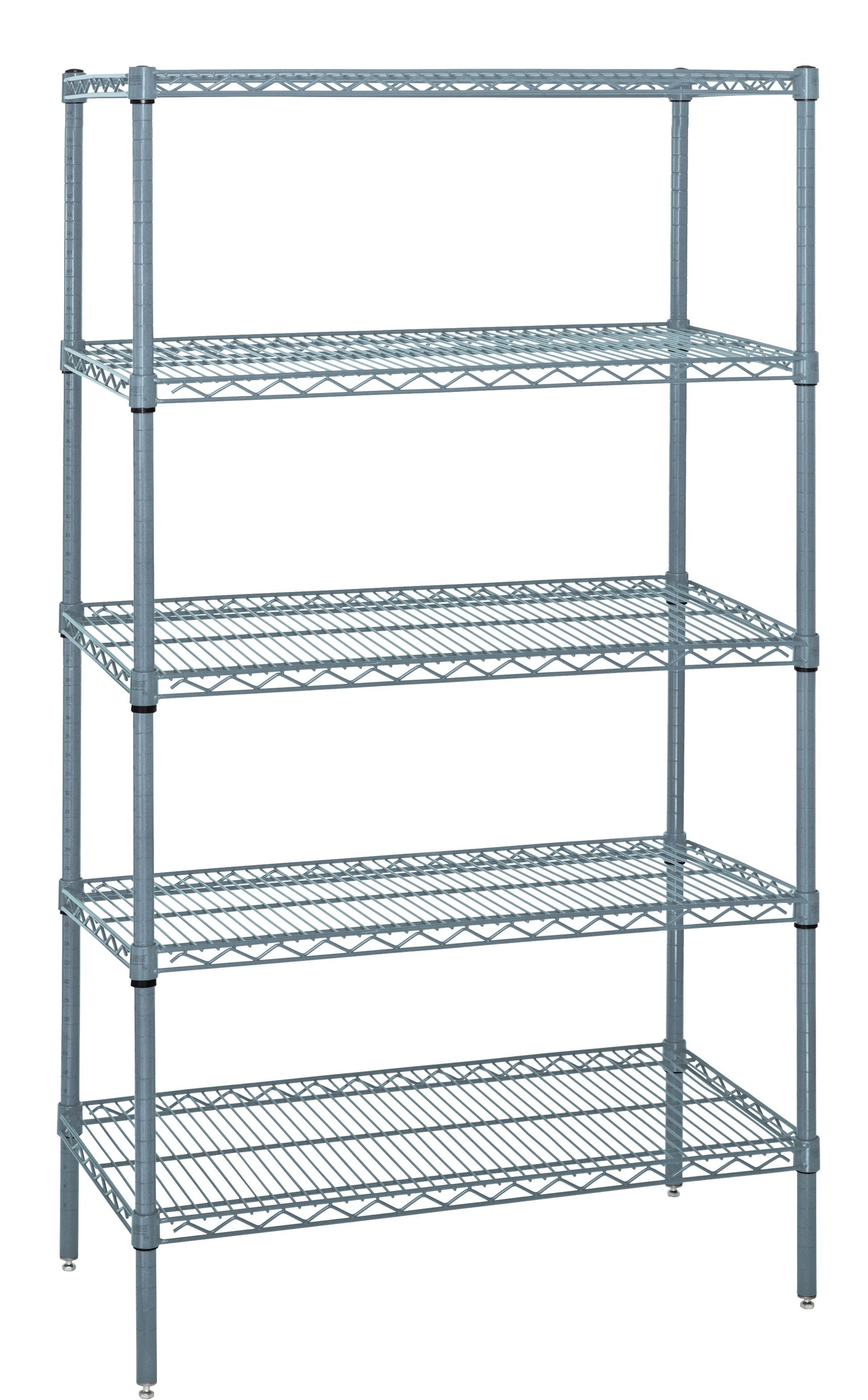 Quantum WR74-2430GY-5, 24"W 30"D 74"H WR Wire Shelving Starter Kit, Gray Epoxy Antimicrobial Finish, NSF, 24" Deep