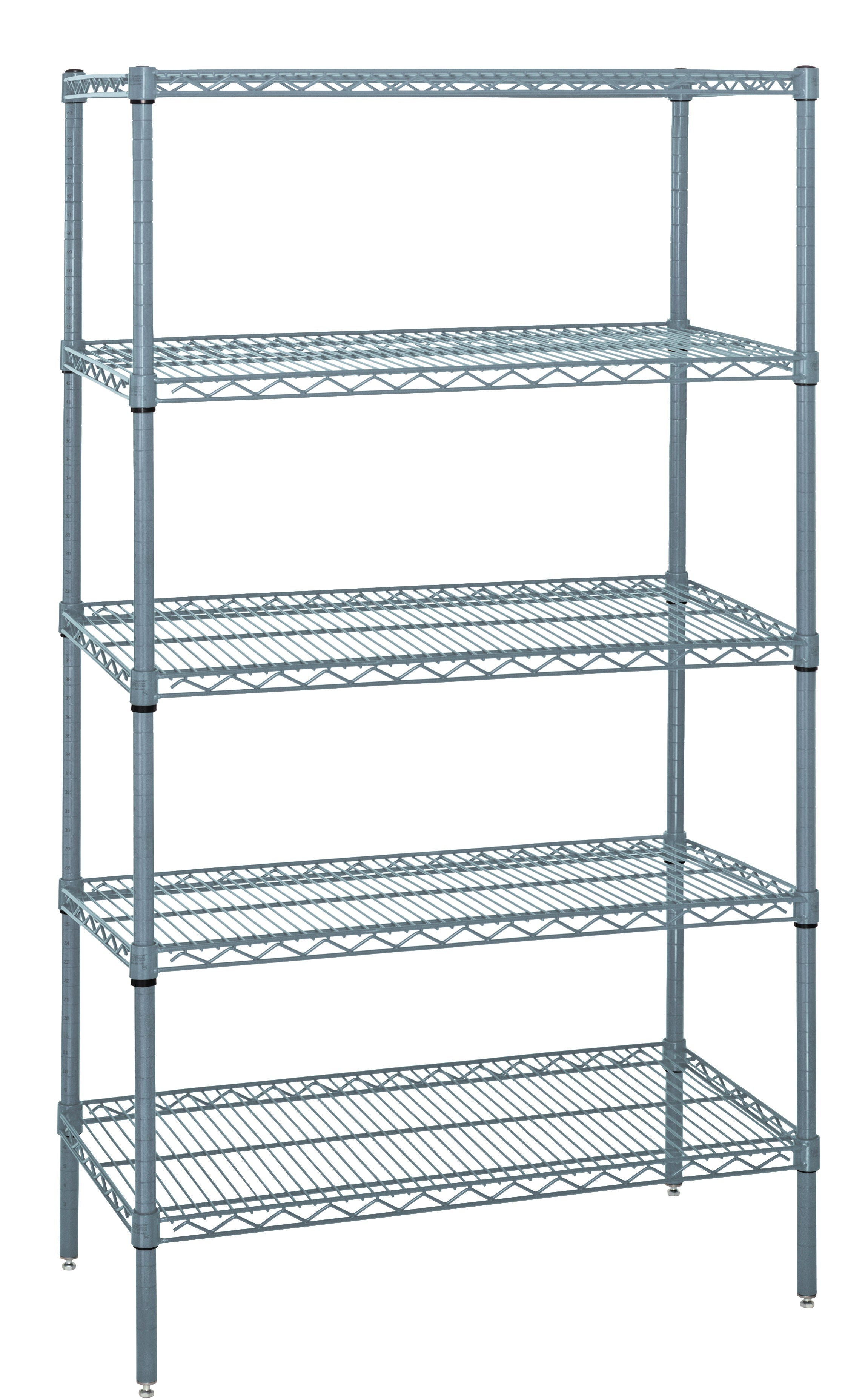 Quantum WR74-2430GY-5, 24"W 30"D 74"H WR Wire Shelving Starter Kit, Gray Epoxy Antimicrobial Finish, NSF, 24" Deep
