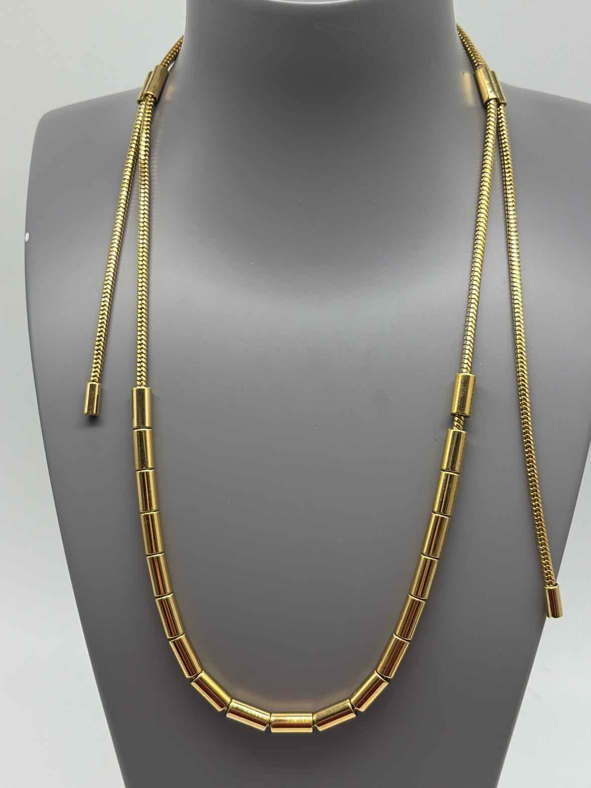 Pre-Owned Michael Kors Gold Barrel Strand Necklace