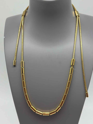 Pre-Owned Michael Kors Gold Barrel Strand Necklace