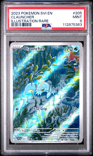 2023 Pokemon Svi En-scarlet & Violet 205 Clauncher Illustration Rare PSA 9 Graded Card