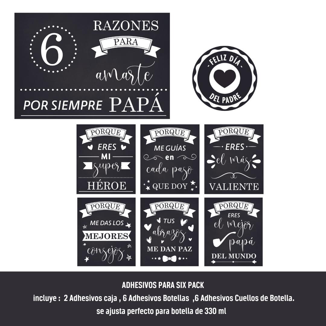 Stickers Adhesivos Para Six Pack de Cerveza Ref. 10 x 1 Unidad