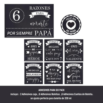 Stickers Adhesivos Para Six Pack de Cerveza Ref. 10 x 1 Unidad