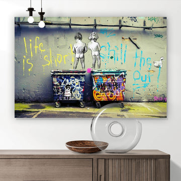 Poster Banksy - Life is short Querformat